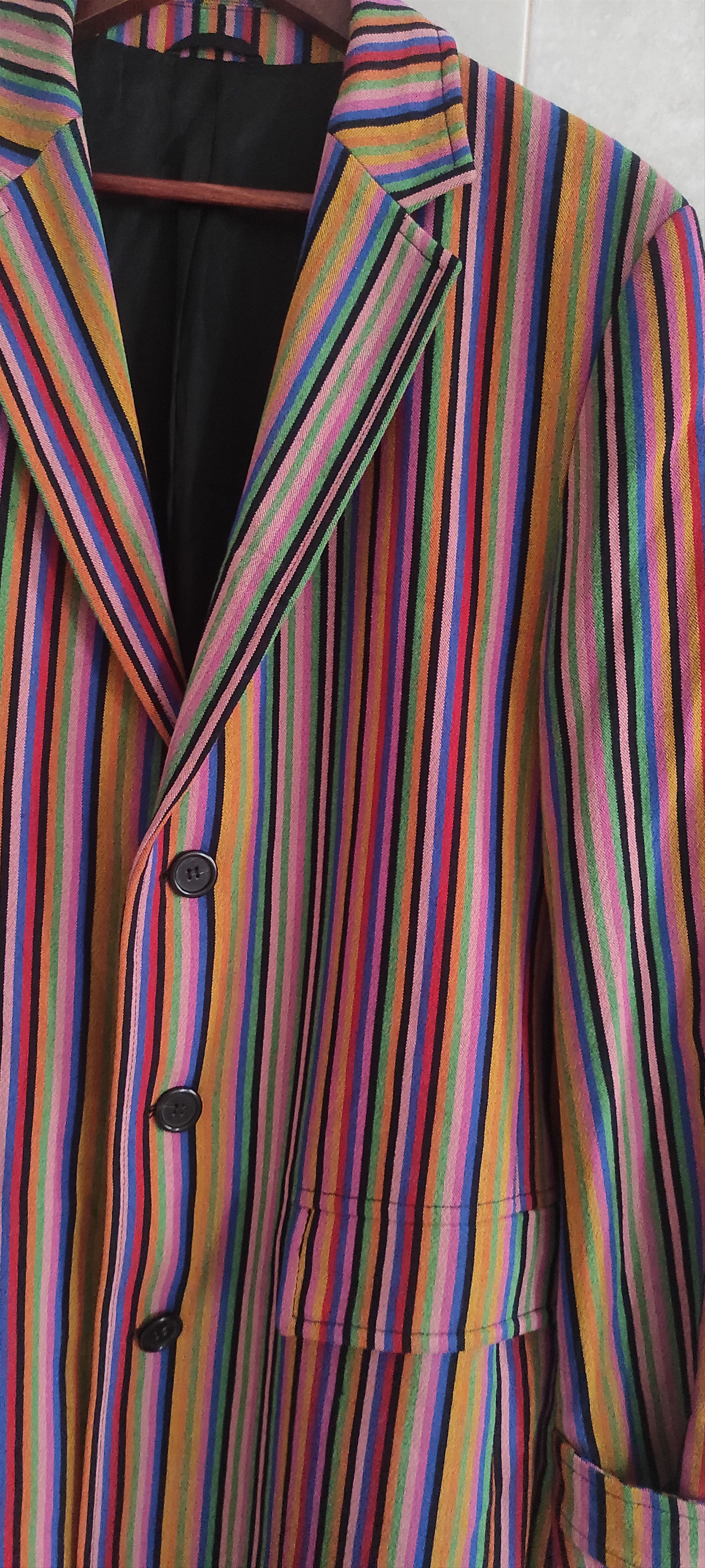 Hugo × Hugo Boss Hugo Boss Women Coat Fitted Velvet Multicolor Stripe Italian Size L / US 10 / IT 46 - 19 Thumbnail