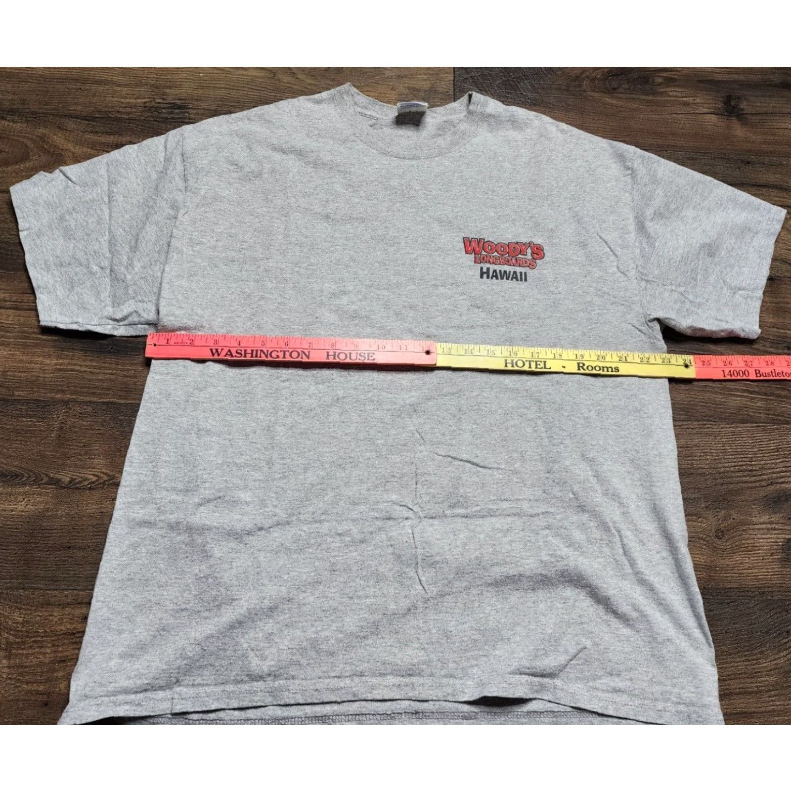 Hanes VINTAGE Woodys Longboards Graphic T Shirt XL Gray Mens 90s Hawaii Size US XL / EU 56 / 4 - 2 Thumbnail