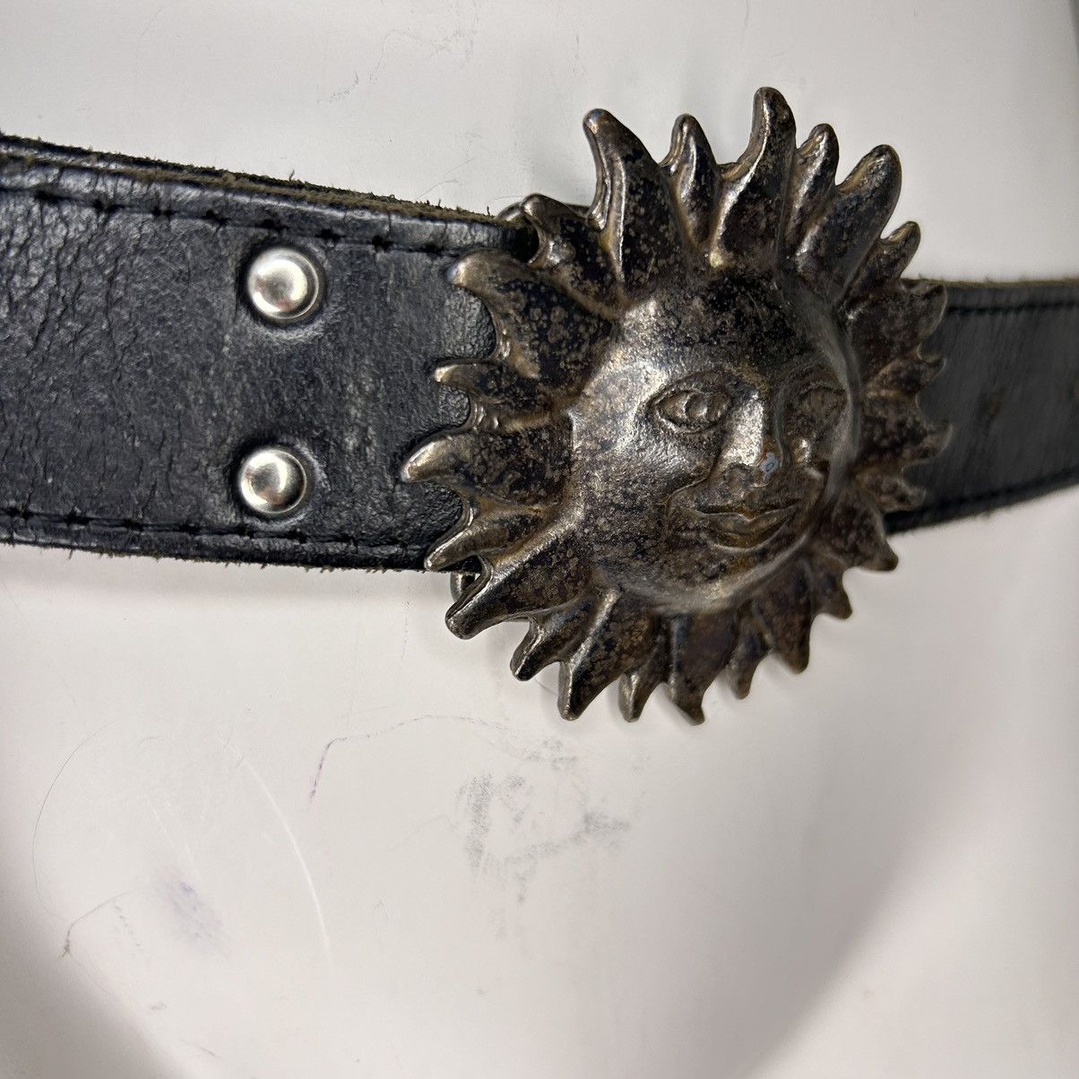 Affliction × Vintage Vintage Leather Belt Big Buckle Size ONE SIZE - 2 Thumbnail