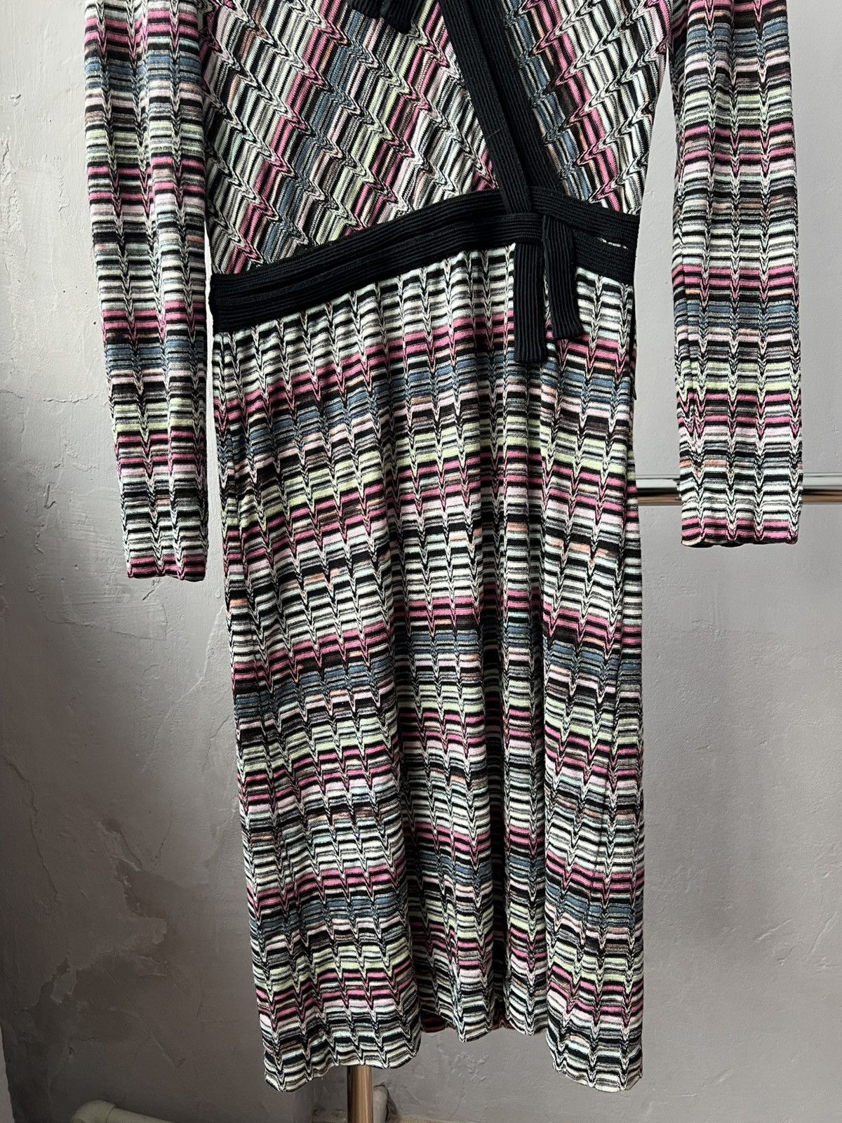 Missoni MISSONI WRAP KNIT ZIGZAG DRESS BLEND WOOL SLEEVE SIZE IT 42 Size M / US 6-8 / IT 42-44 - 5 Thumbnail
