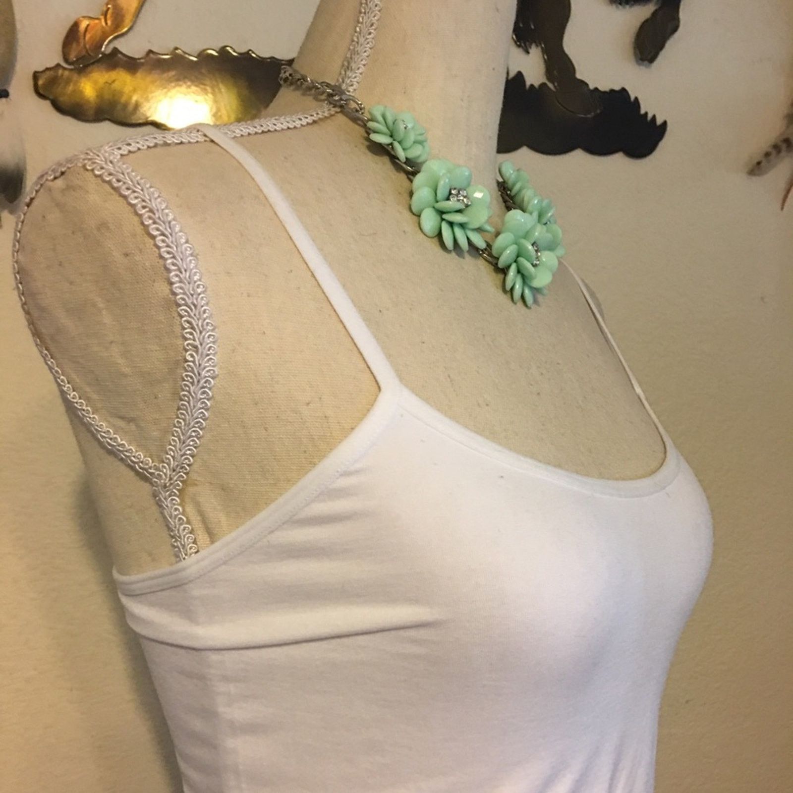 Jewelry Faceted mint floral cluster rhinestone necklace Size ONE SIZE - 2 Thumbnail