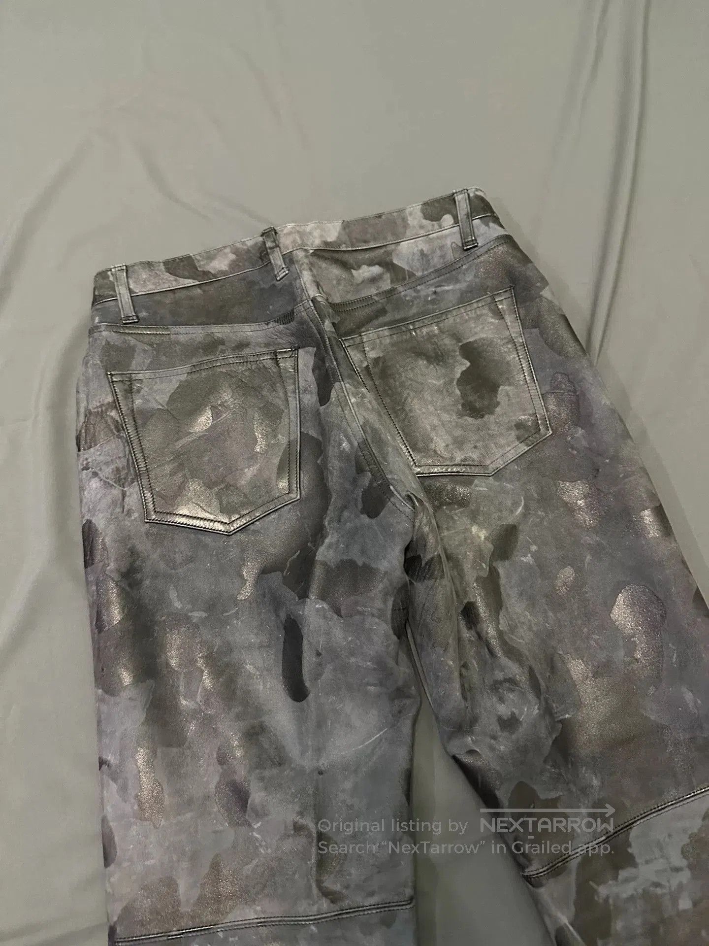 Vintage vintage 90s camouflage leather pants. Size US 32 / EU 48 - 8 Thumbnail