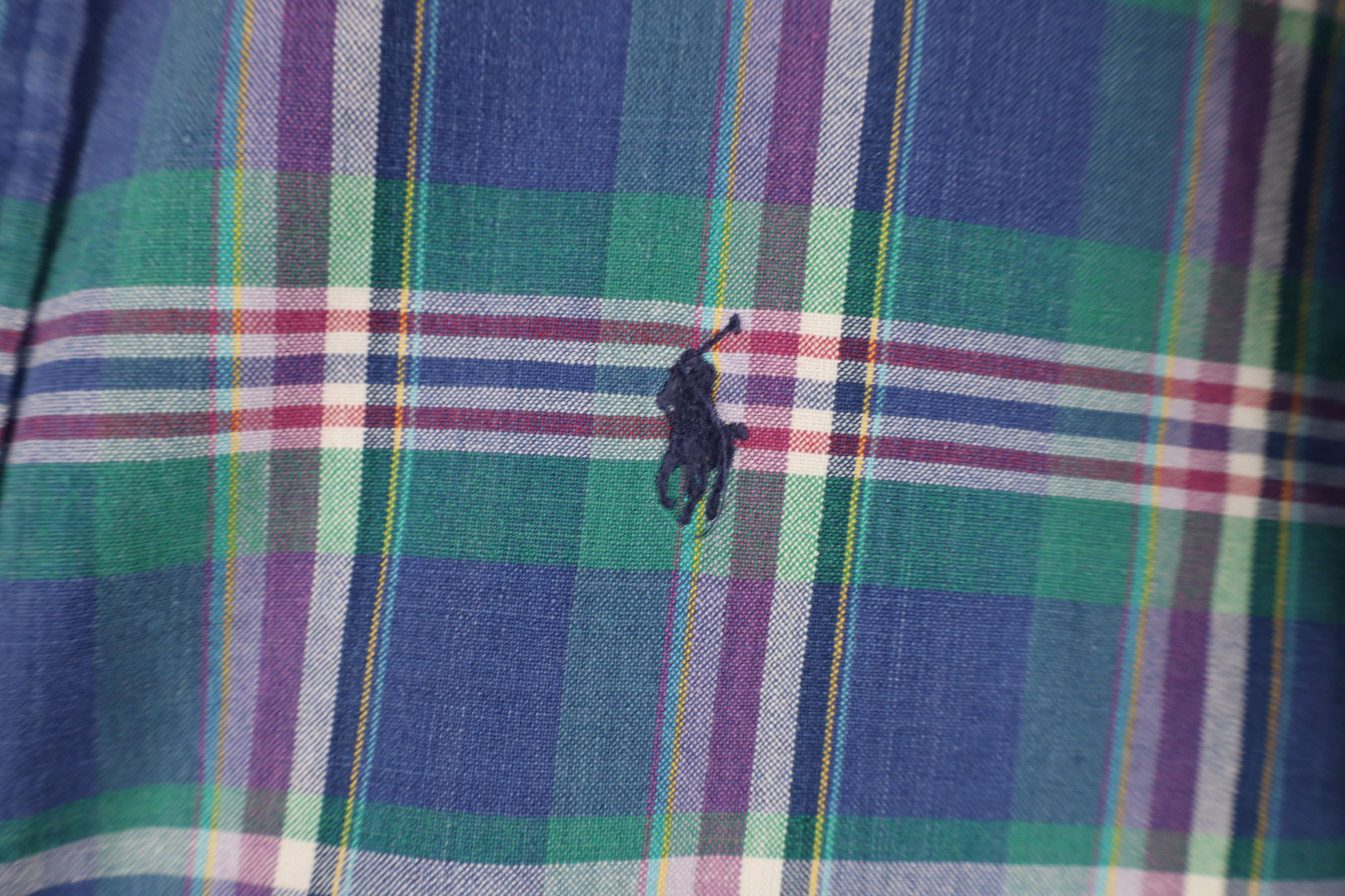 Ralph Lauren × Vintage Vintage 90s Ralph Lauren Madras Plaid Button Down Shirt Size US XL / EU 56 / 4 - 4 Thumbnail