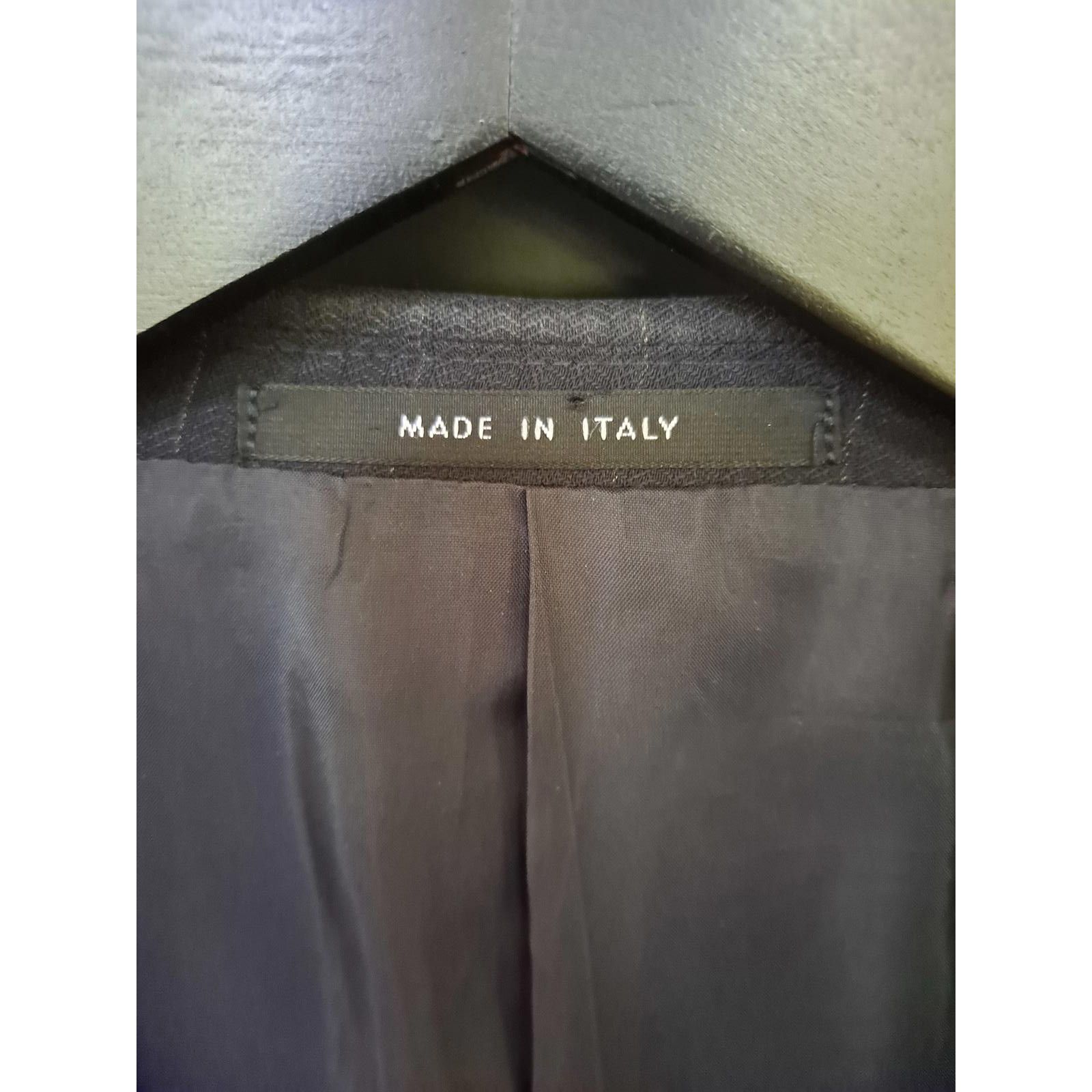 Armani Collezioni Armani Collezioni Black Pinstripe Suit Jacket Size 46L Size 46R - 3 Thumbnail