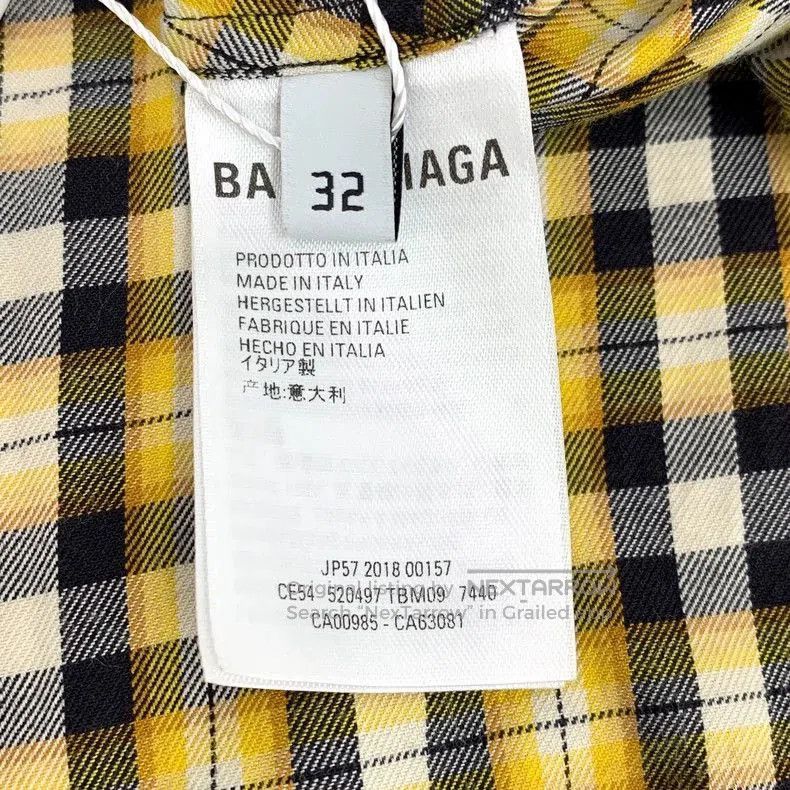Balenciaga Balenciaga Checkered Bow Tie Long Sleeve Shirt. Size US S / EU 44-46 / 1 - 7 Thumbnail