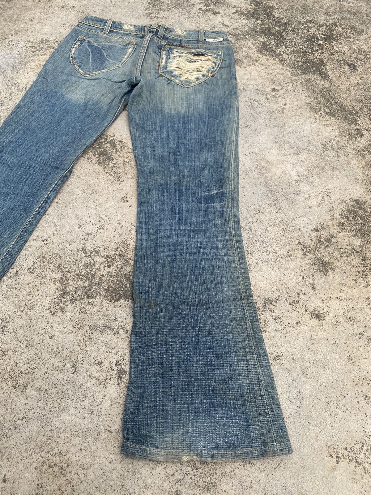 Japanese Brand Flare Jeans Jc Company Distressed Embroidered Skull Bootcut Size US 30 / EU 46 - 14 Thumbnail