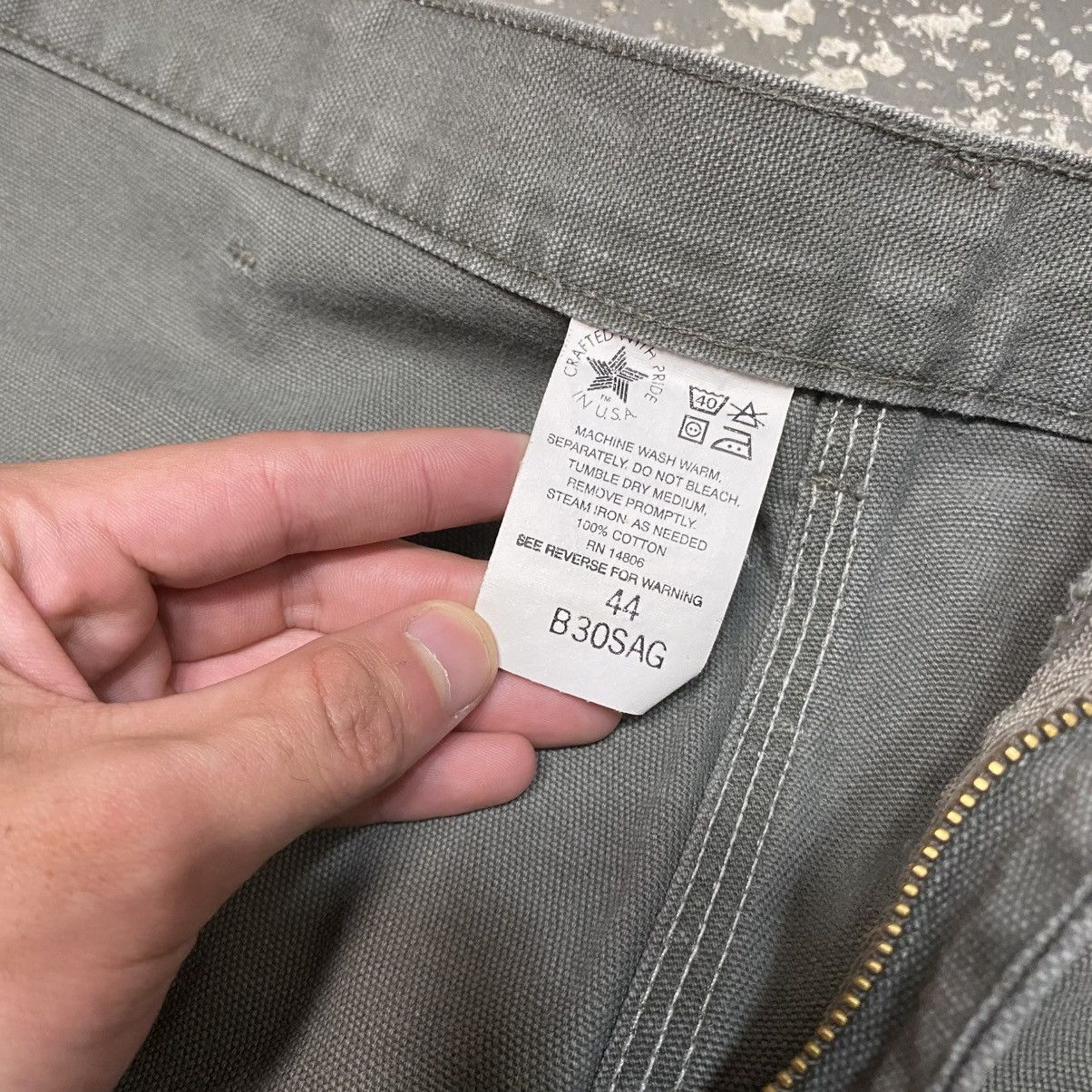 Carhartt × Vintage Vintage Carhartt B30SAG Carpenter Jort Shorts B30 Sage Green Size US 44 / EU 60 - 7 Thumbnail