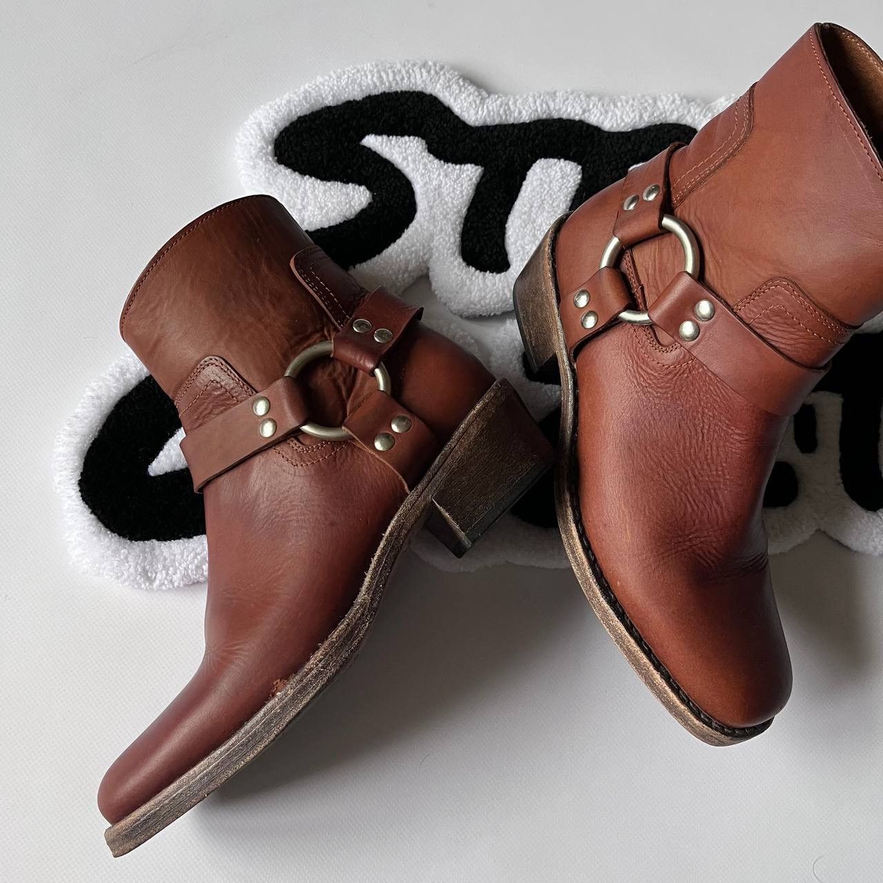 Allsaints × Vintage All Saints Brown Leather Biker Boots Womens Size 40 Size US 10 / IT 40 - 2 Thumbnail