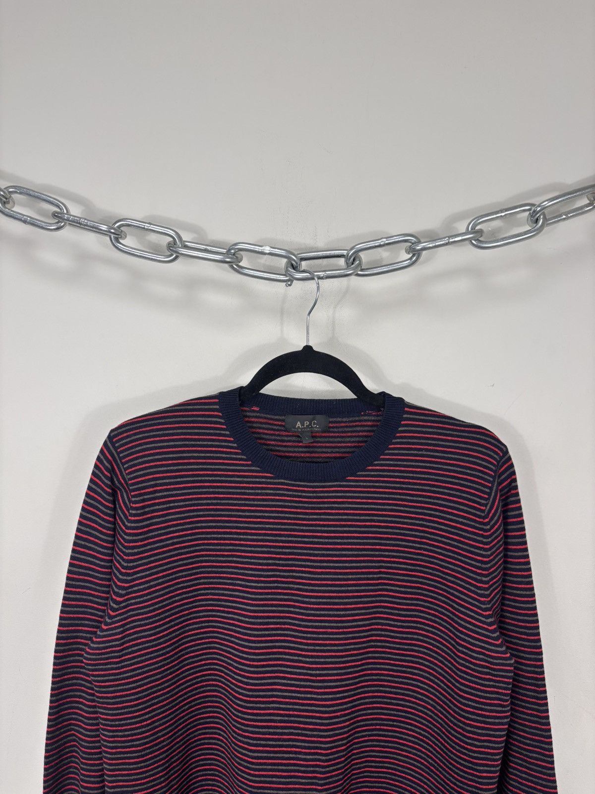 A.P.C. A.P.C. Men’s Multicolor Striped Wool Nylon Knit Sweater Size US L / EU 52-54 / 3 - 2 Thumbnail