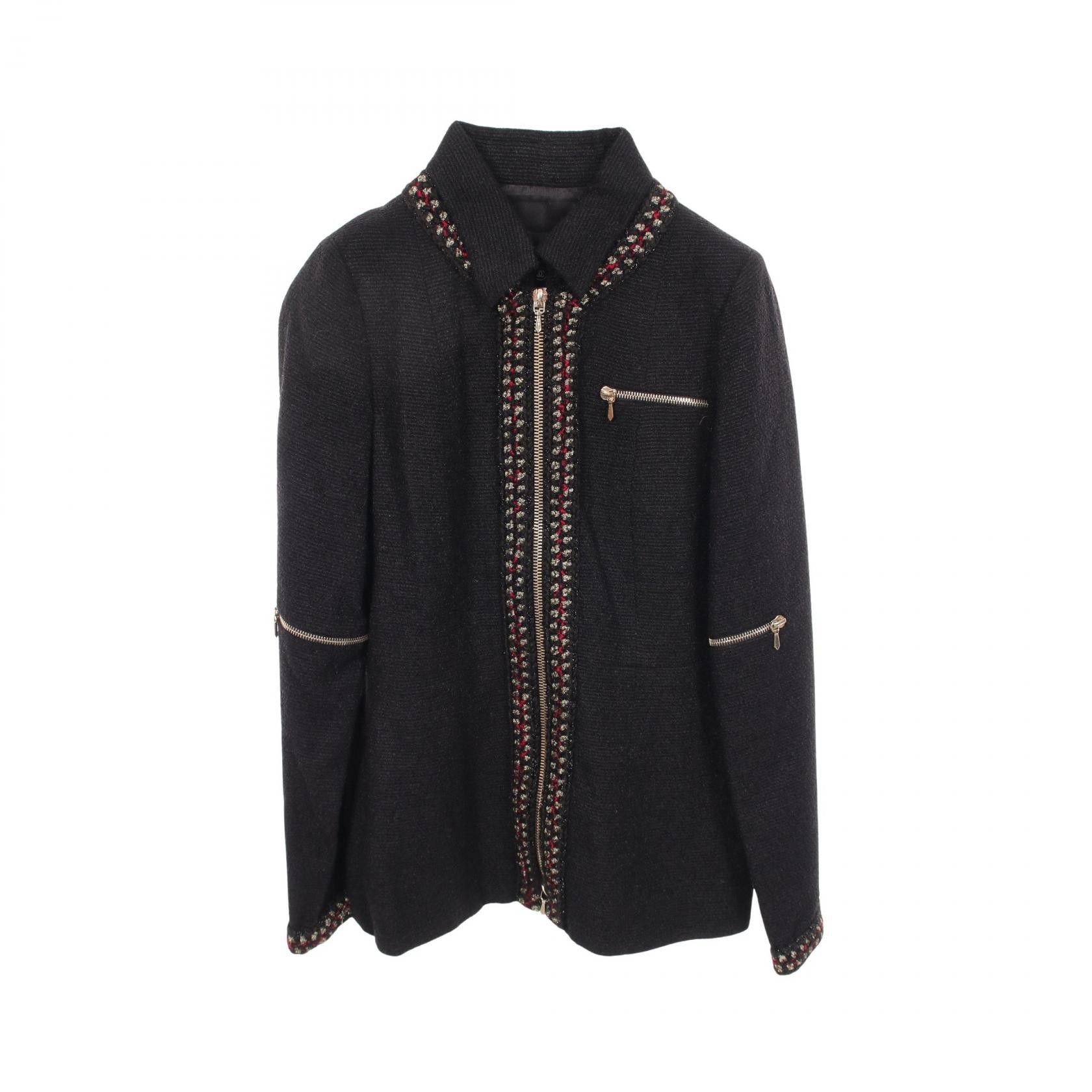 Chanel Chanel Chanel Coco Mark Button Wool Silk Outerwear Textile Outerwear P38750V25674 DUTY FREE for USA Size ONE SIZE - 1 Thumbnail