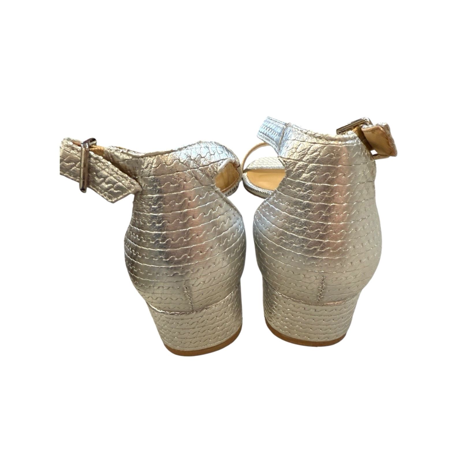 VANELI Vaneli Women’s Sandal Size 8 M Silver Ankle Strap Heels Dressy Strappy Leather Shoes Womens Size M / US 6-8 / IT 42-44 - 6 Thumbnail