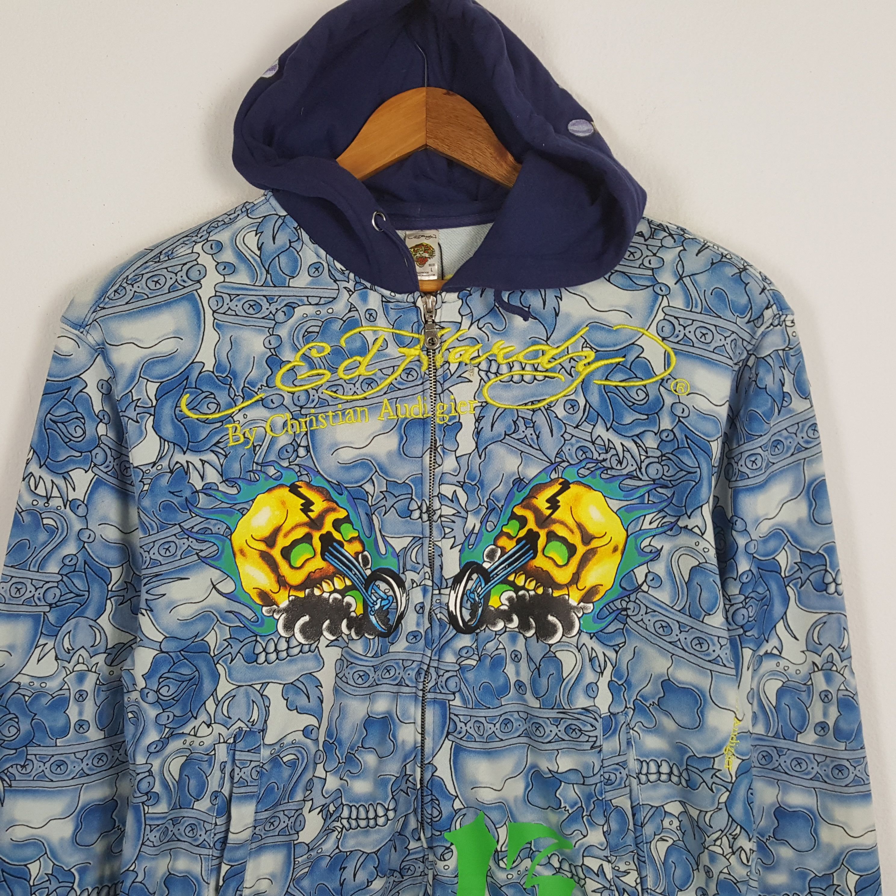 Christian Audigier × Ed Hardy × Vintage Vintage ED HARDY by CHRISTIAN AUDIGIER Designer Hoodies Size US L / EU 52-54 / 3 - 4 Thumbnail