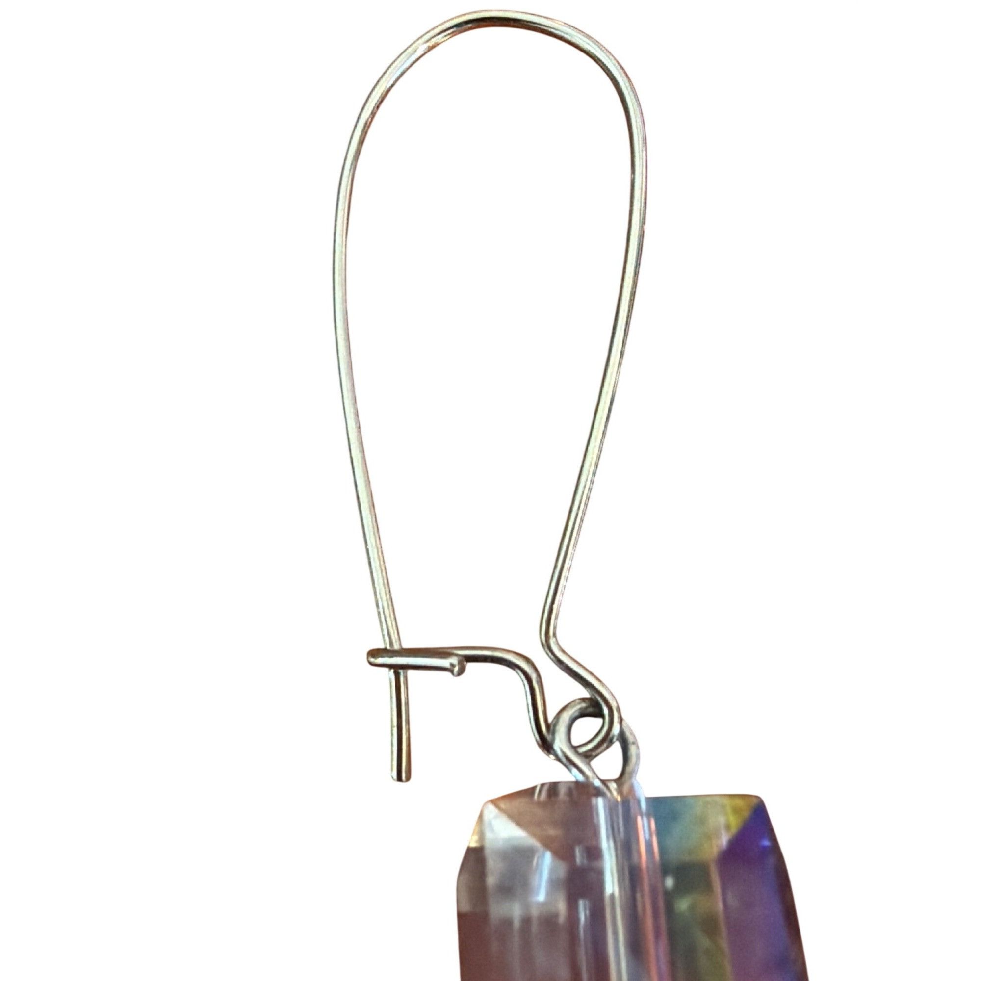 Swarovski Silver Tone Hook Earrings Swarovski Crystal Aurora Borealis Size ONE SIZE - 3 Thumbnail
