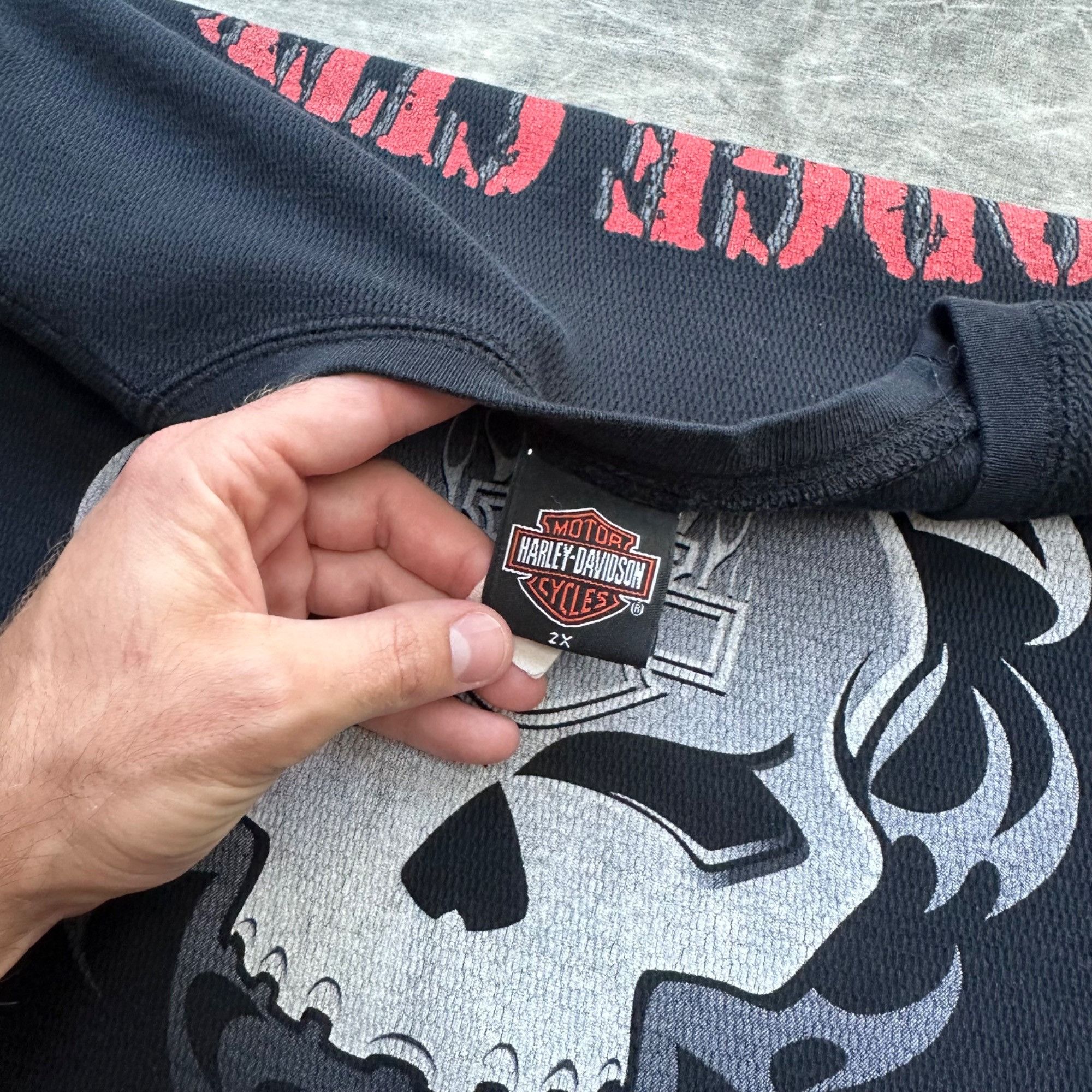 Harley Davidson × Vintage Vintage 2003 Harley Davidson Longsleeve Thermal Sleeve Print Size US XXL / EU 58 / 5 - 3 Thumbnail