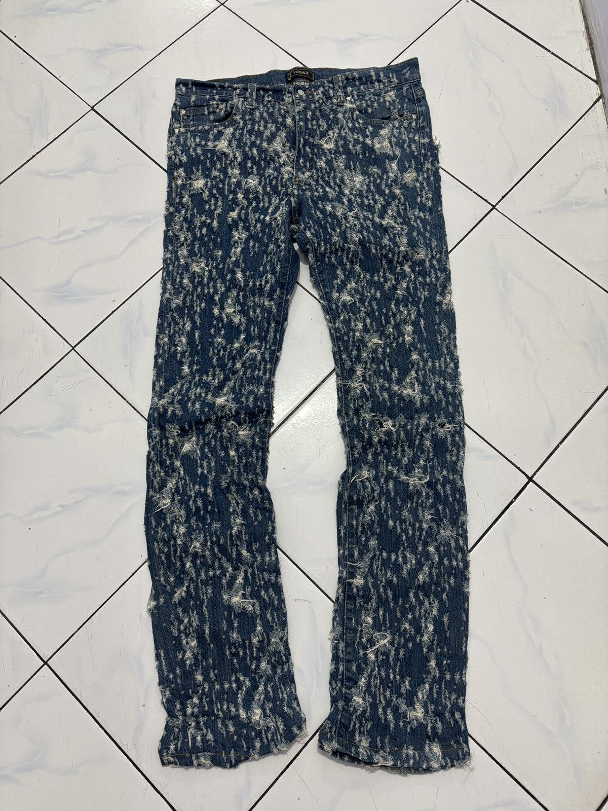 Versace Jeans Couture × Vintage Versace Longpants Fullcracky Size US 34 / EU 50 - 1 Thumbnail