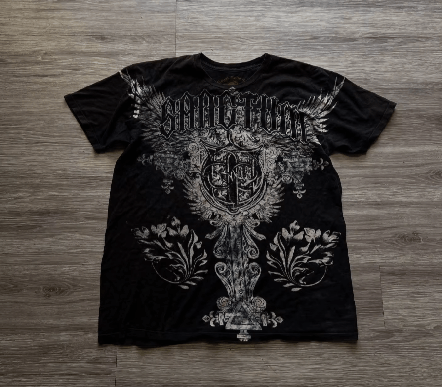 Japanese Brand Street Hip Hop Gothic Letter Printed T-shirt Size US M / EU 48-50 / 2 - 7 Thumbnail