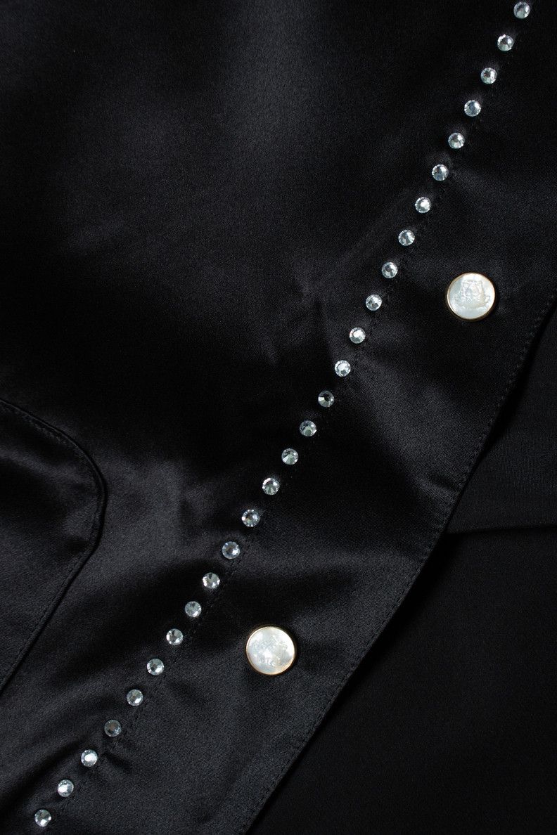 Versace Versace, Black satin shirt with rhinestones Size US M / EU 48-50 / 2 - 7 Thumbnail