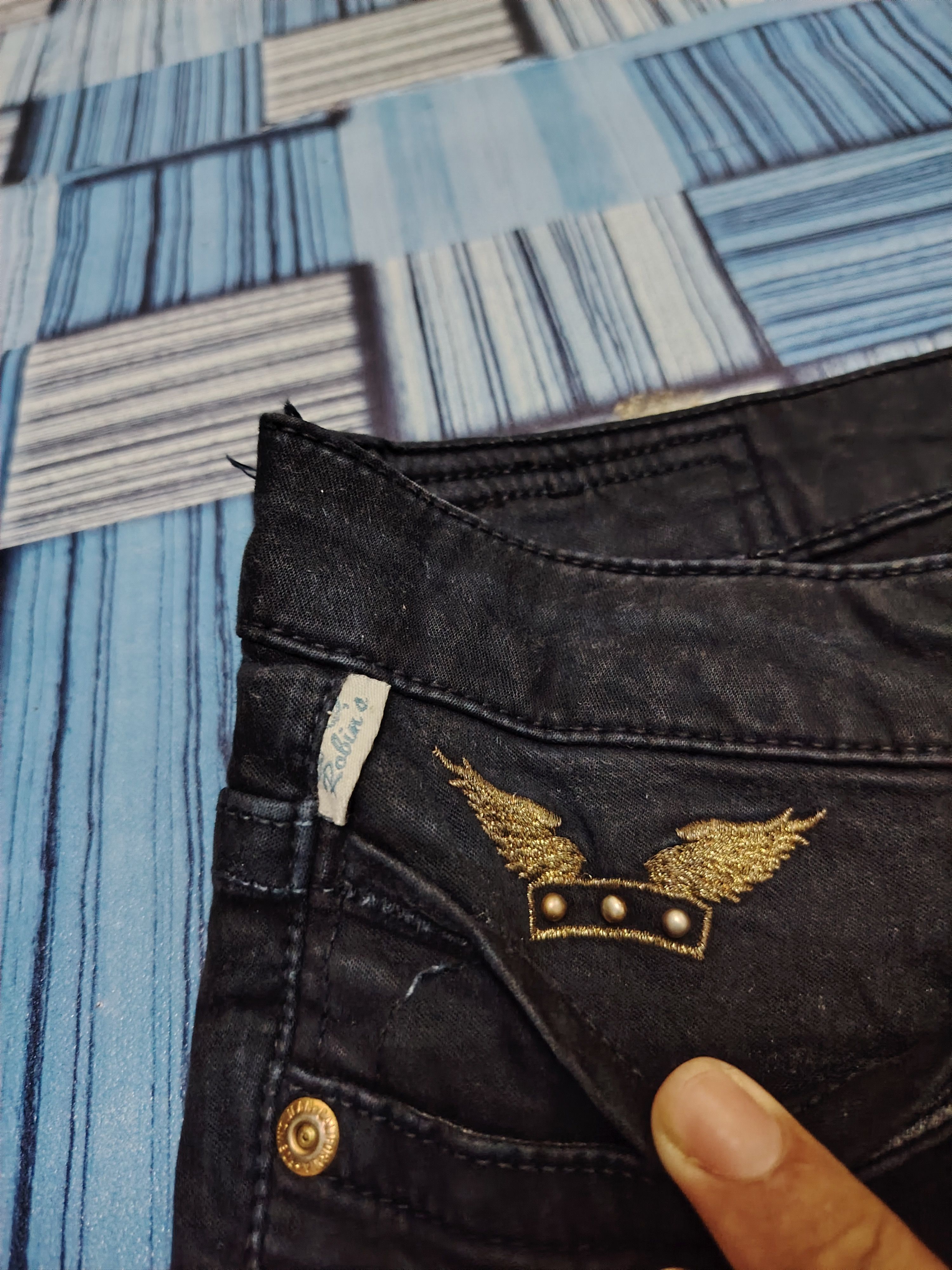 Robins Jeans Robin Jeans Embroidered back Wings Bead Stretch Skinny Pants Size US 30 / EU 46 - 4 Thumbnail