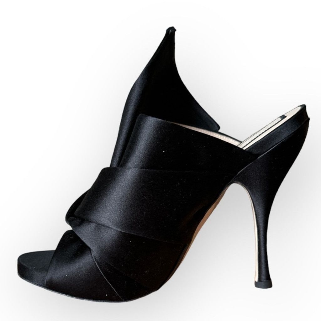 No. 21 Nº21 Numero Ventuno Satin Ronny Raso Knot Peep Toe Mules Size US 10 / IT 40 - 11 Thumbnail