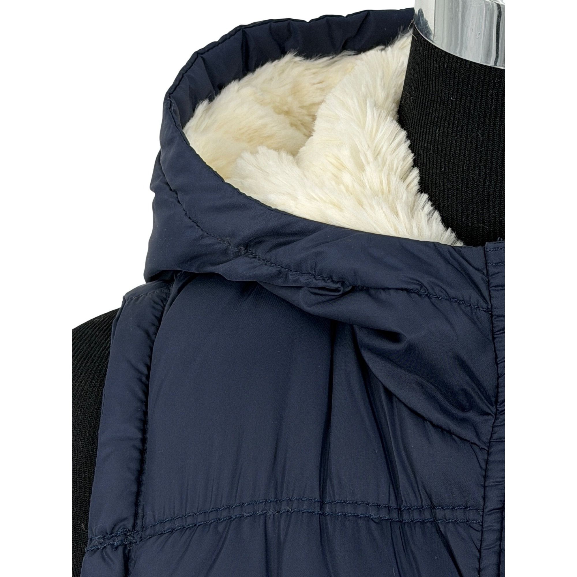 American Eagle Outfitters VTG American Eagle Blue Faux Fur Lined Hooded Vest | Y2K Ind Size L / US 10 / IT 46 - 13 Thumbnail