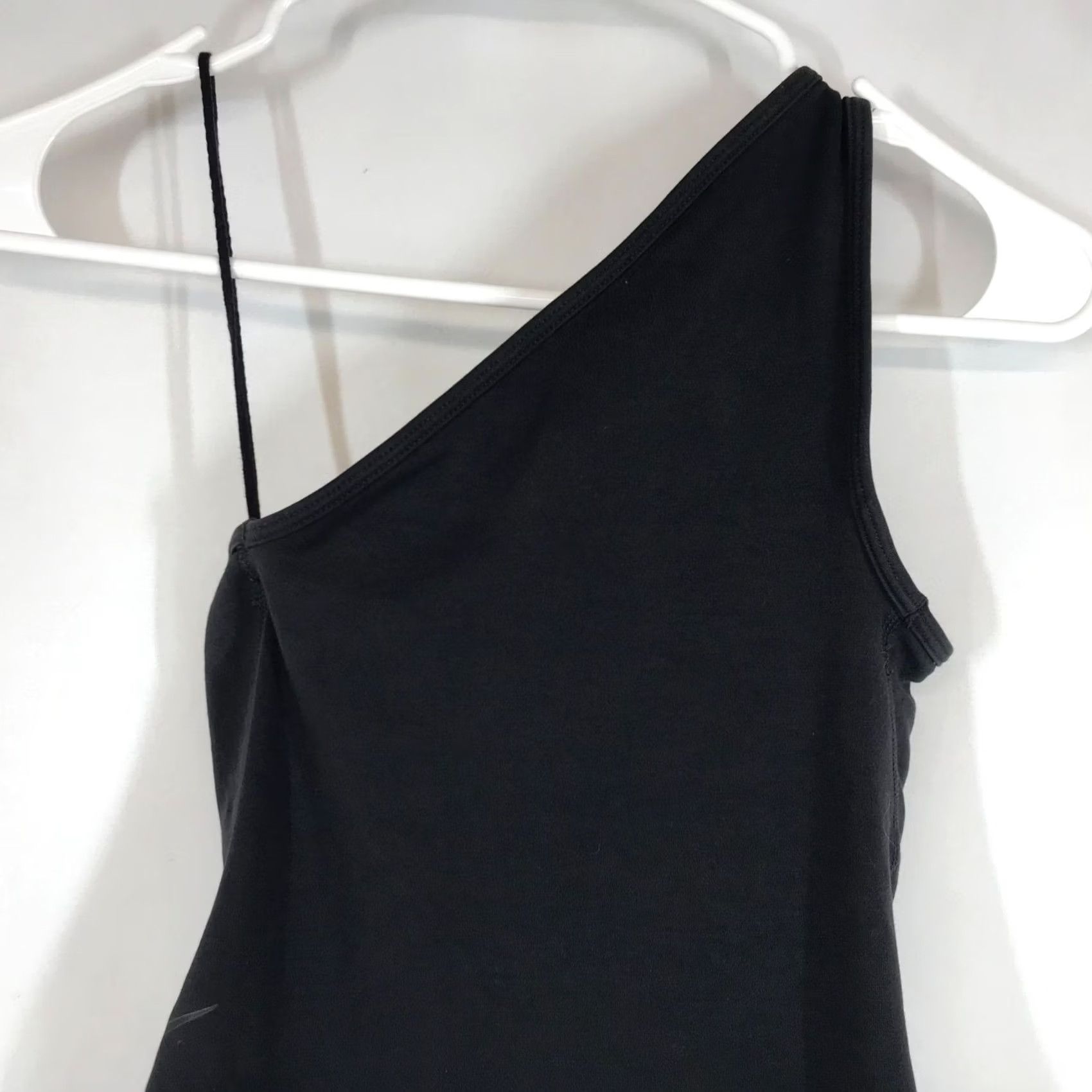 Nike Nike Women's XS Black Dri-Fit One Shoulder Cotton Blend Yoga Bodysuit AR6409 Size XS / US 0-2 / IT 36-38 - 5 Thumbnail