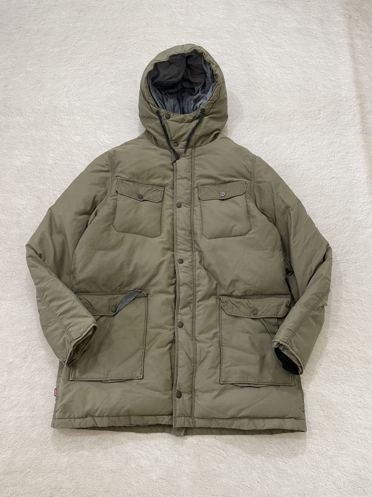 Levi's 2000s Vintage Levi’s Hooded Puffer Winter Parka Jacket Olive Size US XL / EU 56 / 4 - 4 Thumbnail
