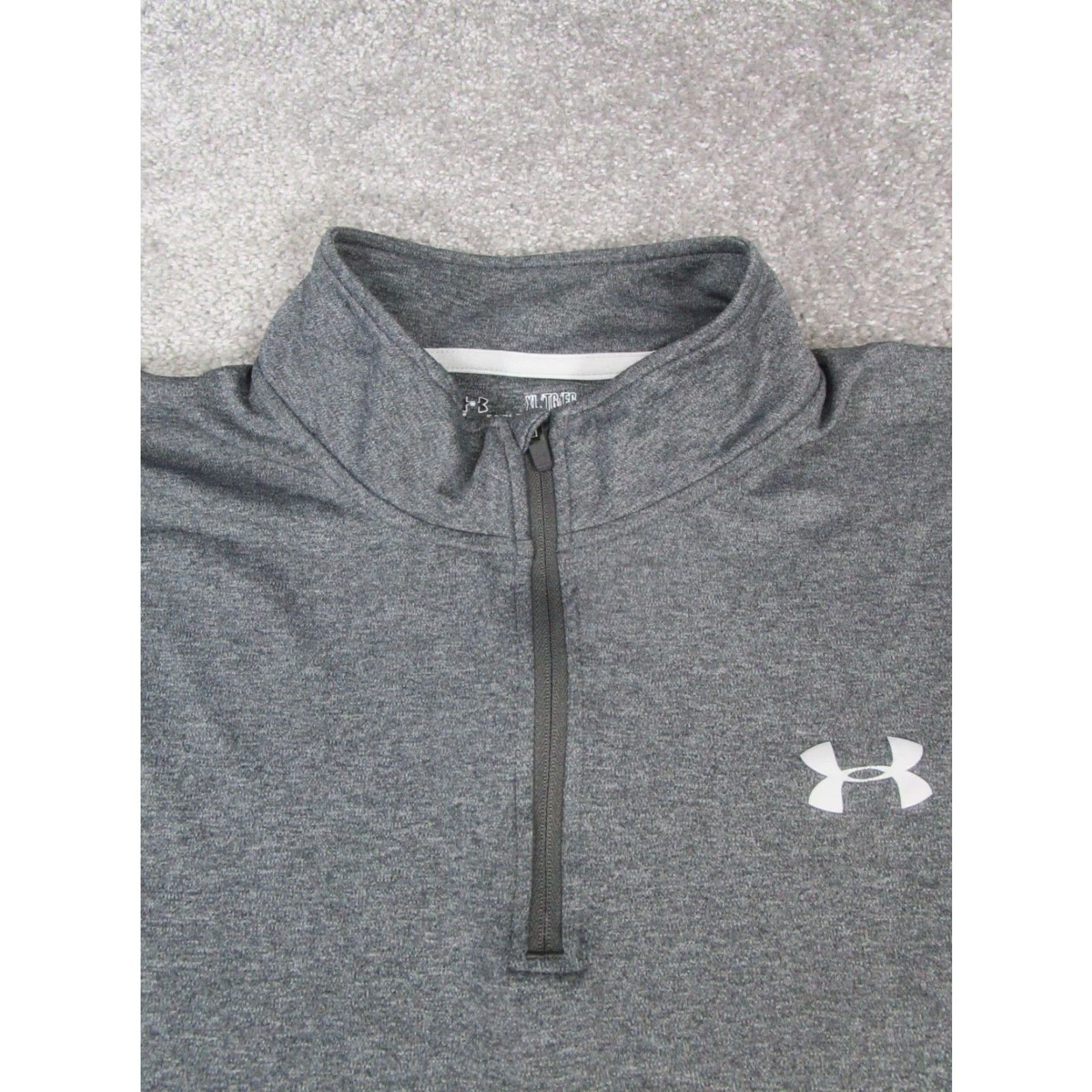 Under Armour Under Armour HeatGear Mens XL Gray Quarter Zip Mock Neck Pullover Running Sweatshirt - Solid, Long Sleeve, Zip Closure Size US XL / EU 56 / 4 - 2 Thumbnail