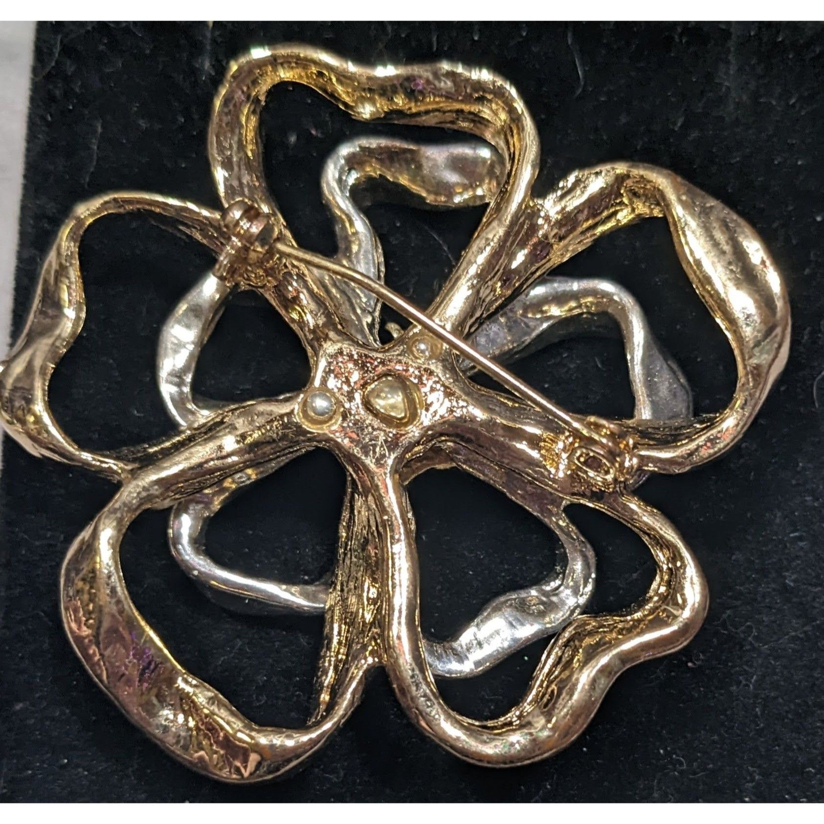 Other Vintage Macy's Holiday Lane Silver And Gold Tone Floral Broo Size ONE SIZE - 5 Thumbnail