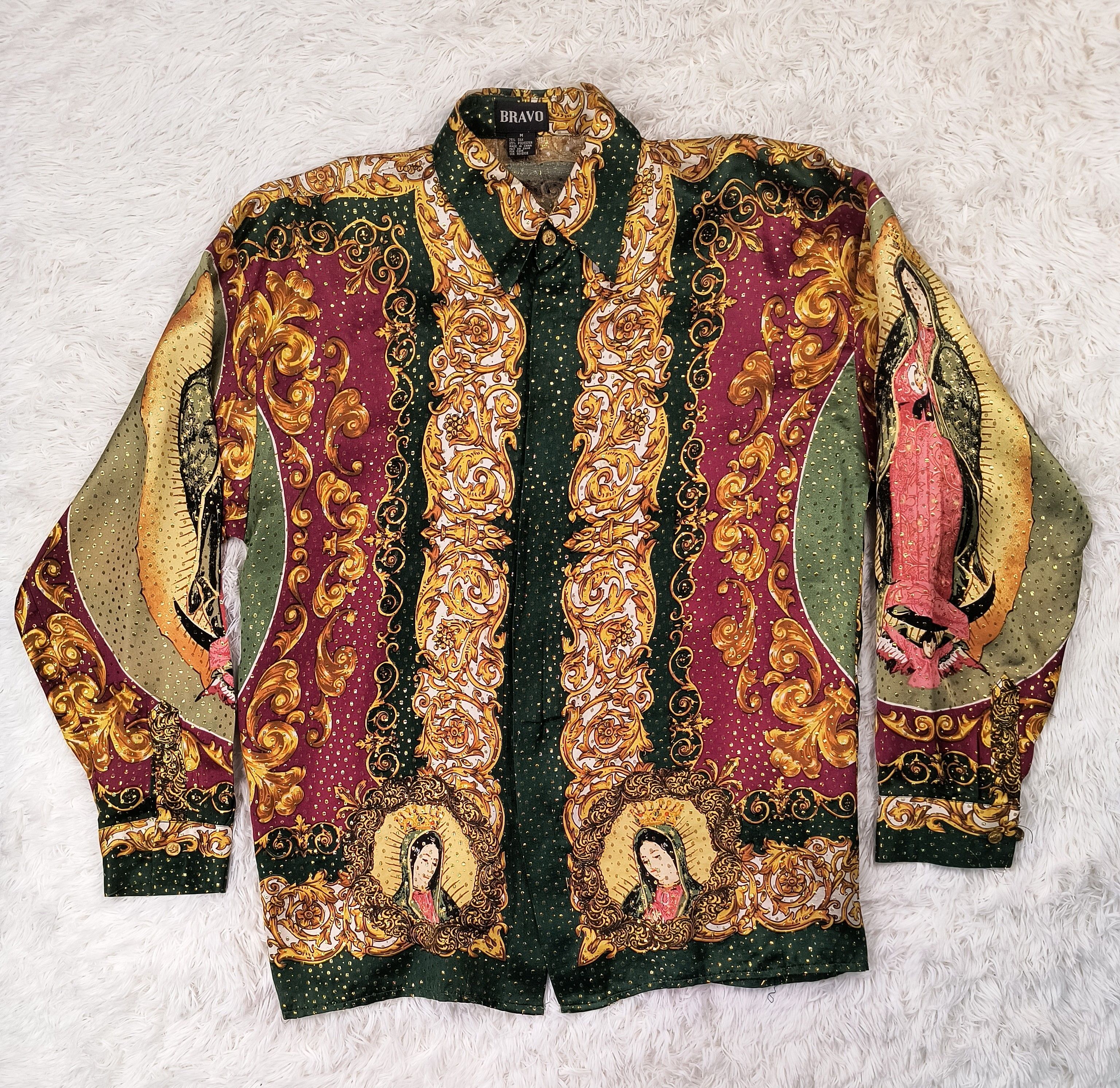 Mexican Threads Vintage Virgen de Guadalupe 90s button up LS shirt Size US M / EU 48-50 / 2 - 2 Thumbnail