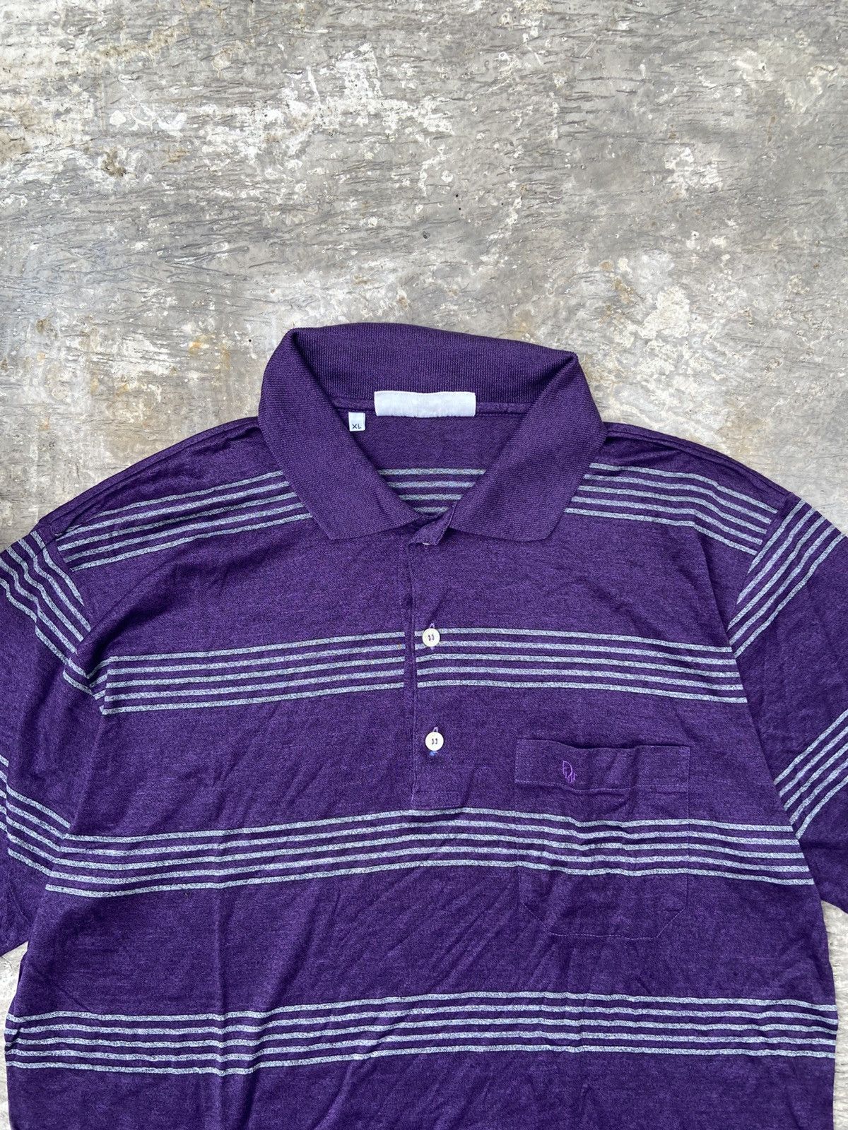 Christian Dior Monsieur 1990s Christian Dior Monsieur - Stripe Polo Shirt Size US XL / EU 56 / 4 - 2 Thumbnail