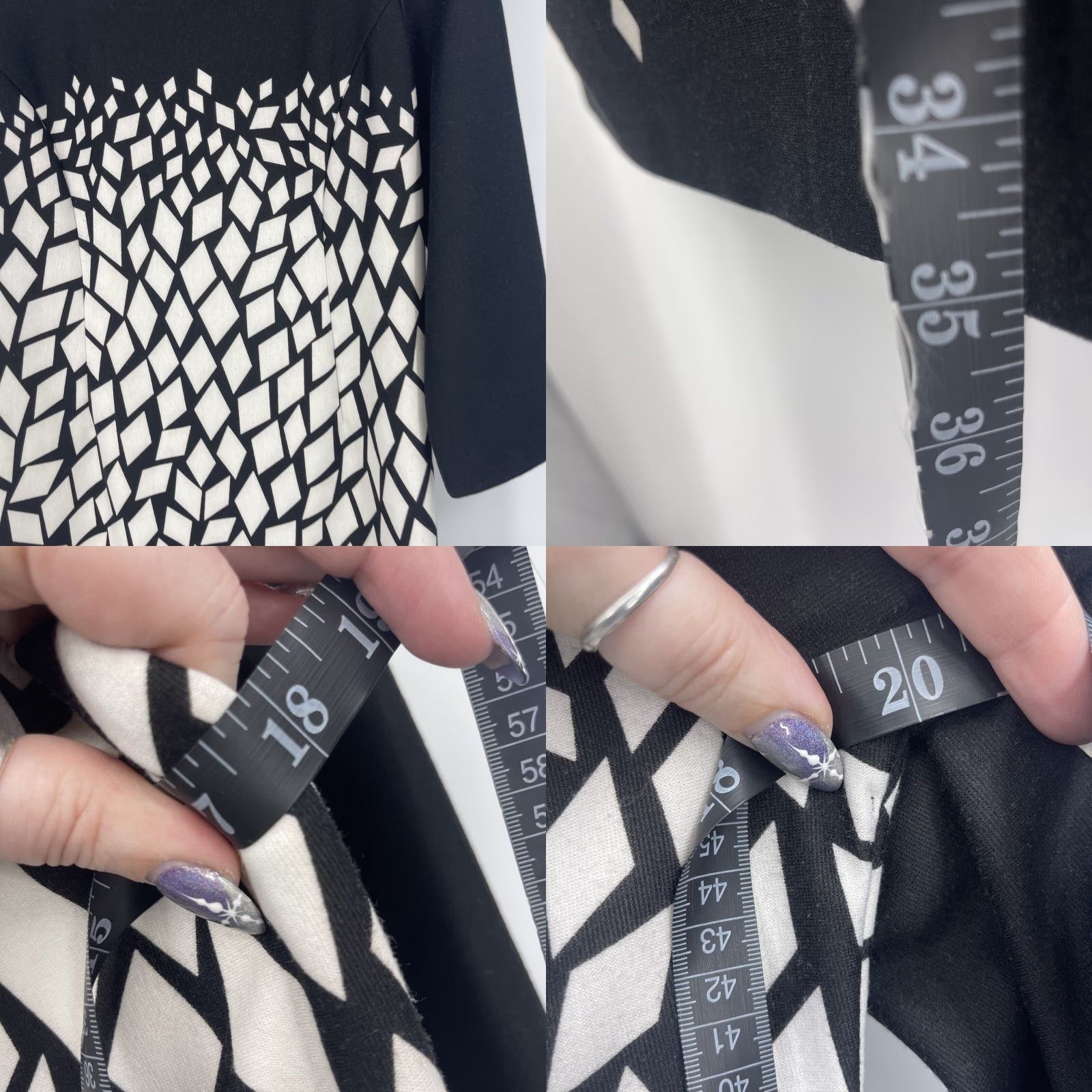 Vintage Chicos Dress Womens XS Black And White Geometric Wiggle Quiet Luxury Core 0.5 Size XS / US 0-2 / IT 36-38 - 8 Thumbnail