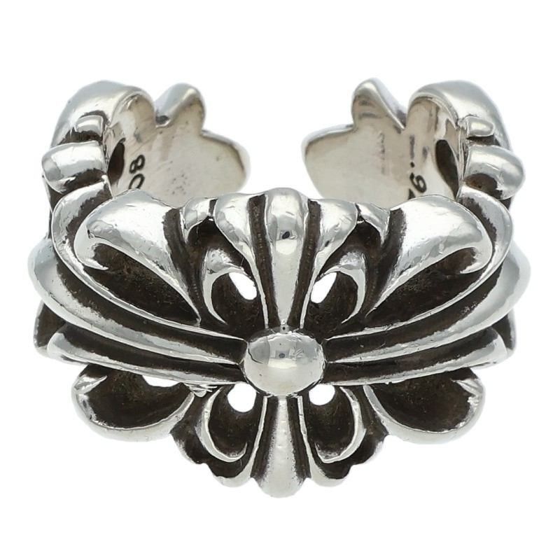 Chrome Hearts Chrome Hearts Double Floral Cross Silver Ring Size ONE SIZE - 1 Thumbnail
