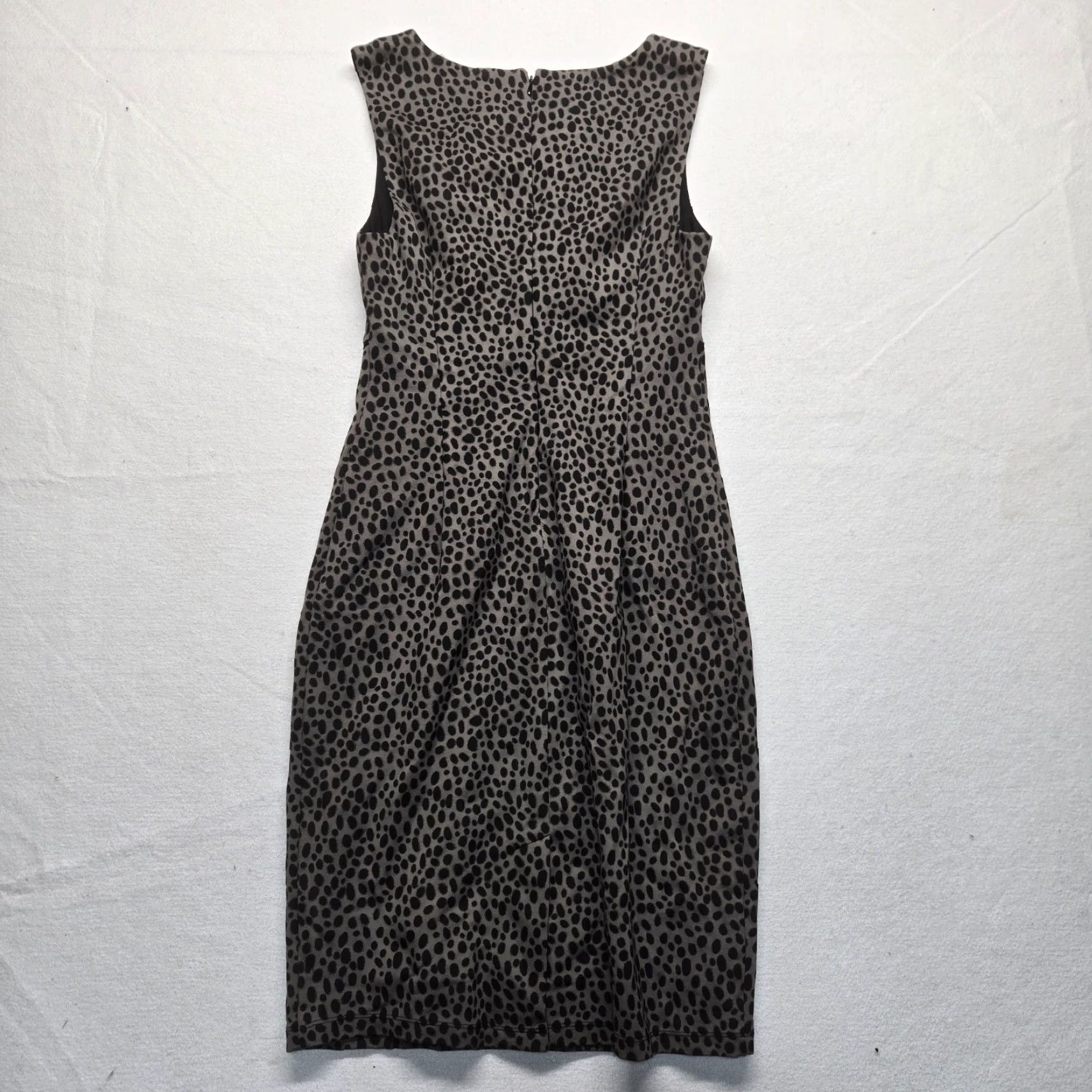Sears METAPHOR Animal Print Brown Sheath Mini Dress Crew Neck Sleeveless Womens Medium Size M / US 6-8 / IT 42-44 - 8 Thumbnail