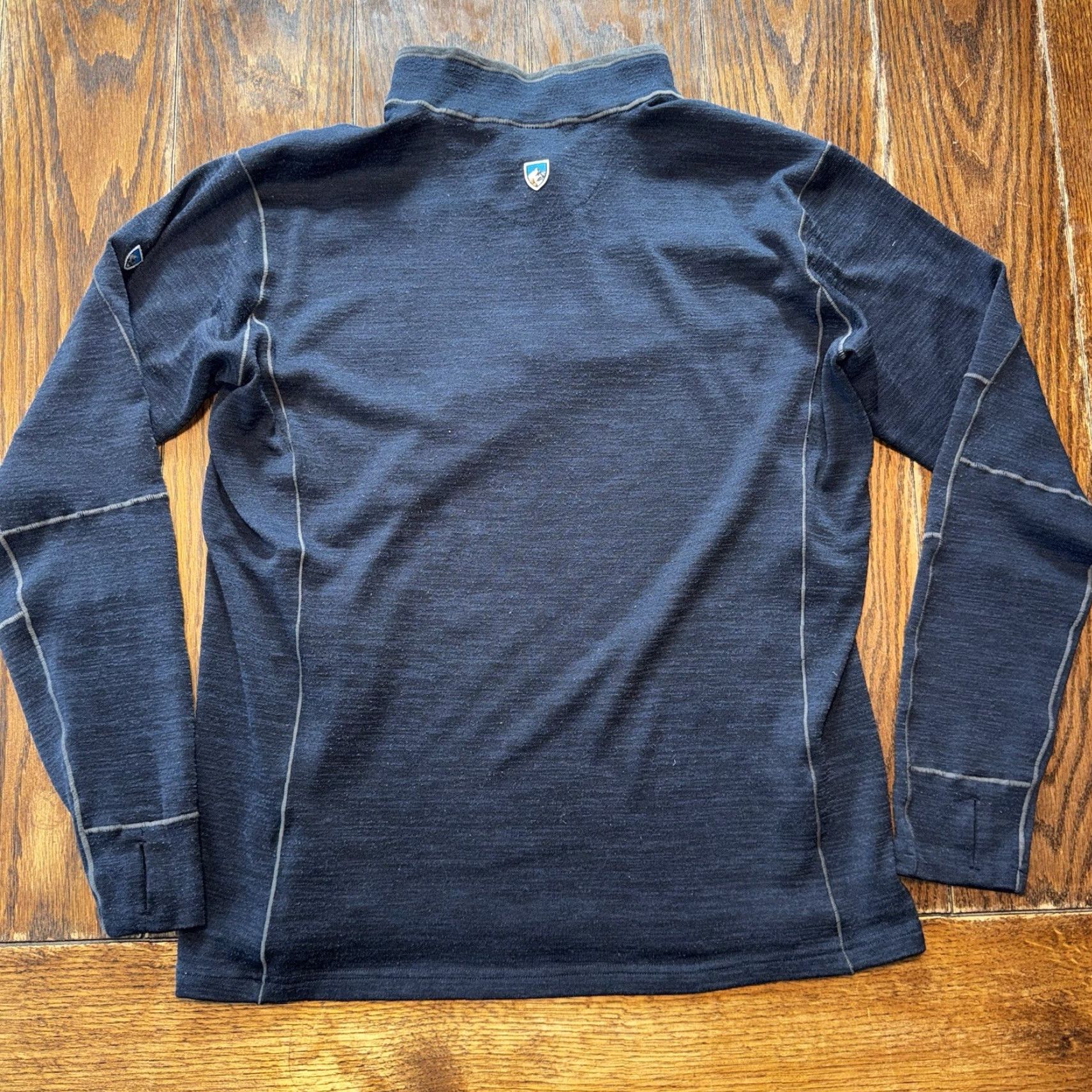 Vintage Kuhl Mens Large Pullover 1/4 Zip Sweater Gray Blue Knit Mock Neck Outdoor Hiking Activewear Casual Size US L / EU 52-54 / 3 - 6 Thumbnail