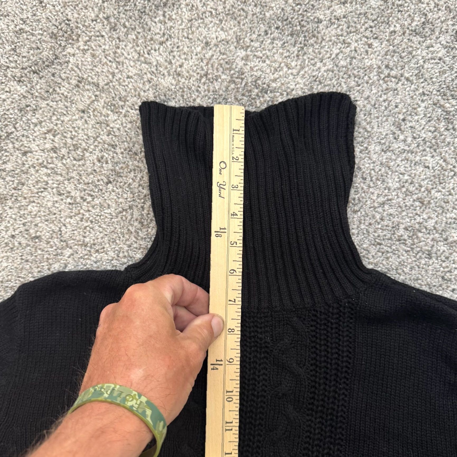 Vintage VINTAGE Fashion Bug Sweater Cable Knit Turtleneck XL Women Long Sleeve Black Knit Pullover Winter Classic Minimalist 60% Cotton 40% Acrylic Size XL / US 12-14 / IT 48-50 - 2 Thumbnail
