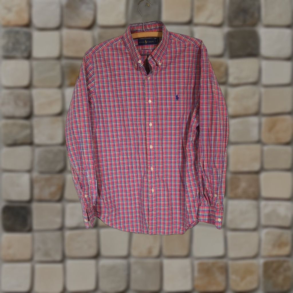 Polo Ralph Lauren Polo Ralph Lauren Shirt Button-Down Men’s Pink Plaid L Long Sleeve Multicolor Cotton Blends Button Up Shirt Casual Style Size US L / EU 52-54 / 3 - 1 Thumbnail