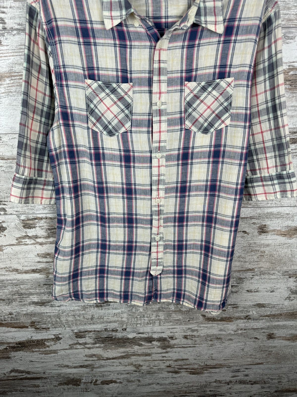 Allsaints × Japanese Brand Mens AllSaints GRIDLOCK HS SHIRT button up luxury linen Size US L / EU 52-54 / 3 - 4 Thumbnail