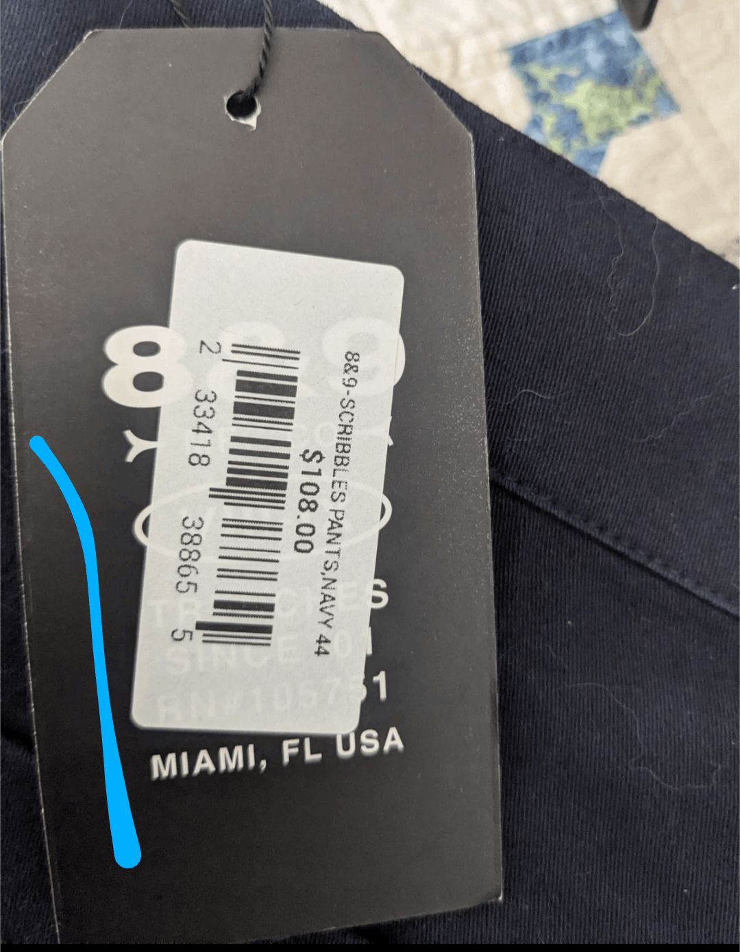 8&9 Clothing Co. 8 &9 MFG Scribbles Pants In Navy Blue Size US 44 / EU 60 - 9 Thumbnail