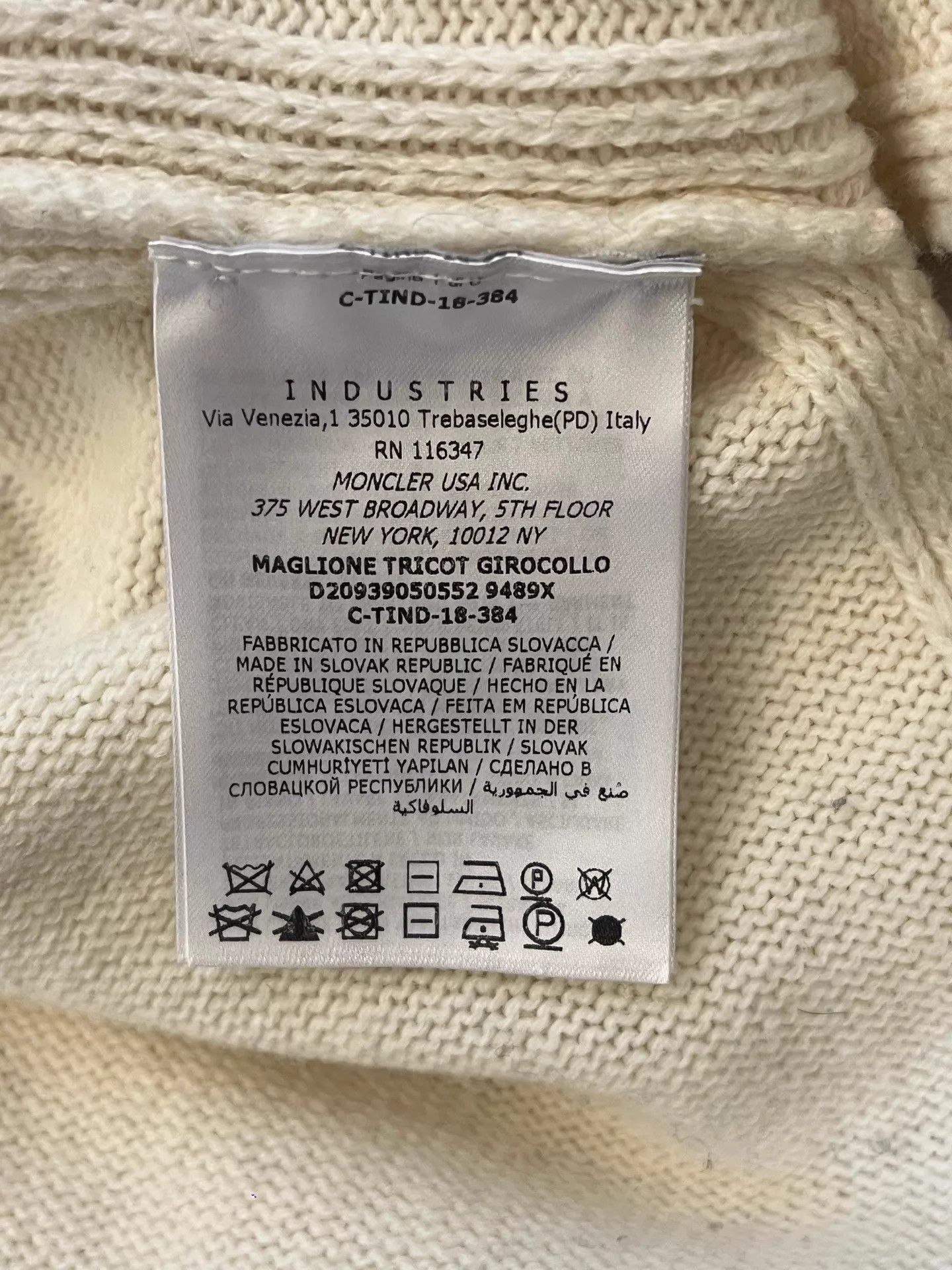 Moncler Moncler Embroidered Logo Tie-White Sweater M Size US M / EU 48-50 / 2 - 4 Thumbnail