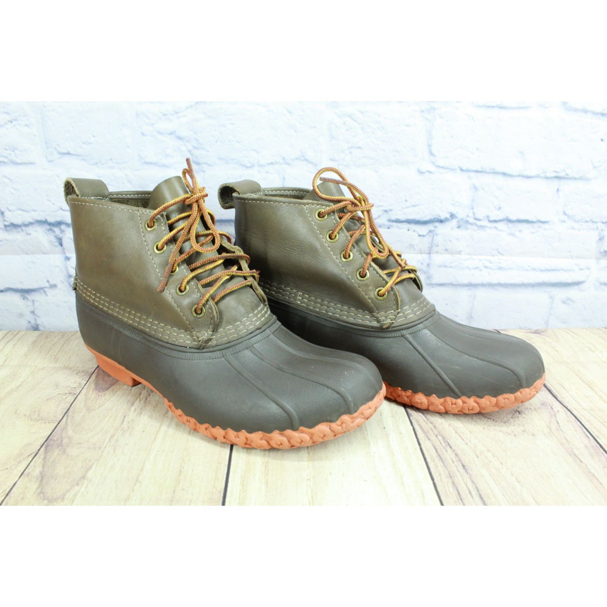 Leather LL Bean Women's Leather Unlined Ankle Duck Boots Size 10 M Size US 10 / IT 40 - 3 Thumbnail