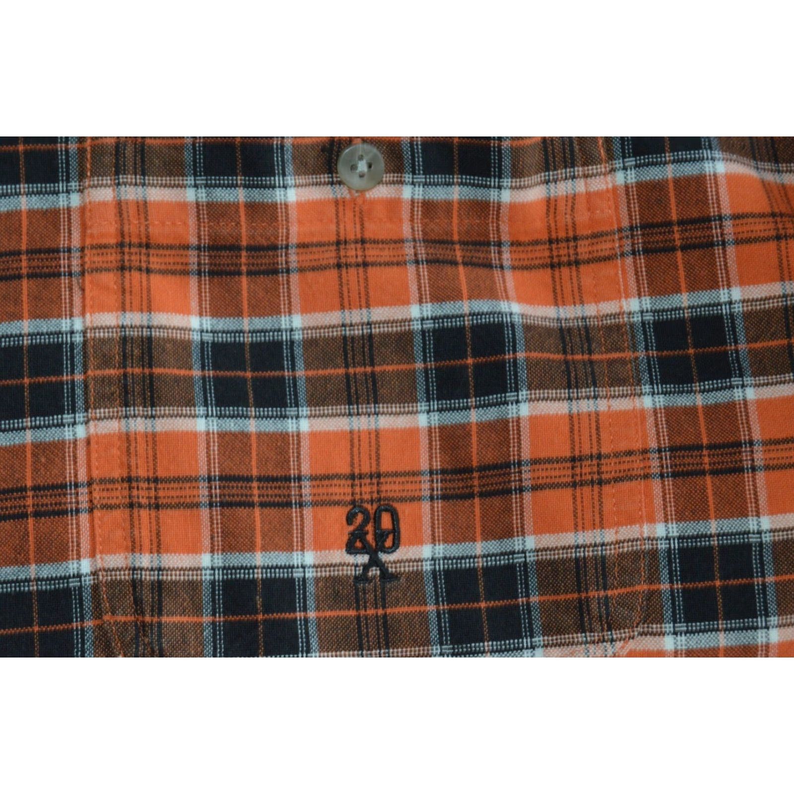 Vintage Twenty X Men's Shirt Orange Plaid LS Button Front Size L Western Cowboy Cotton Size US L / EU 52-54 / 3 - 3 Thumbnail
