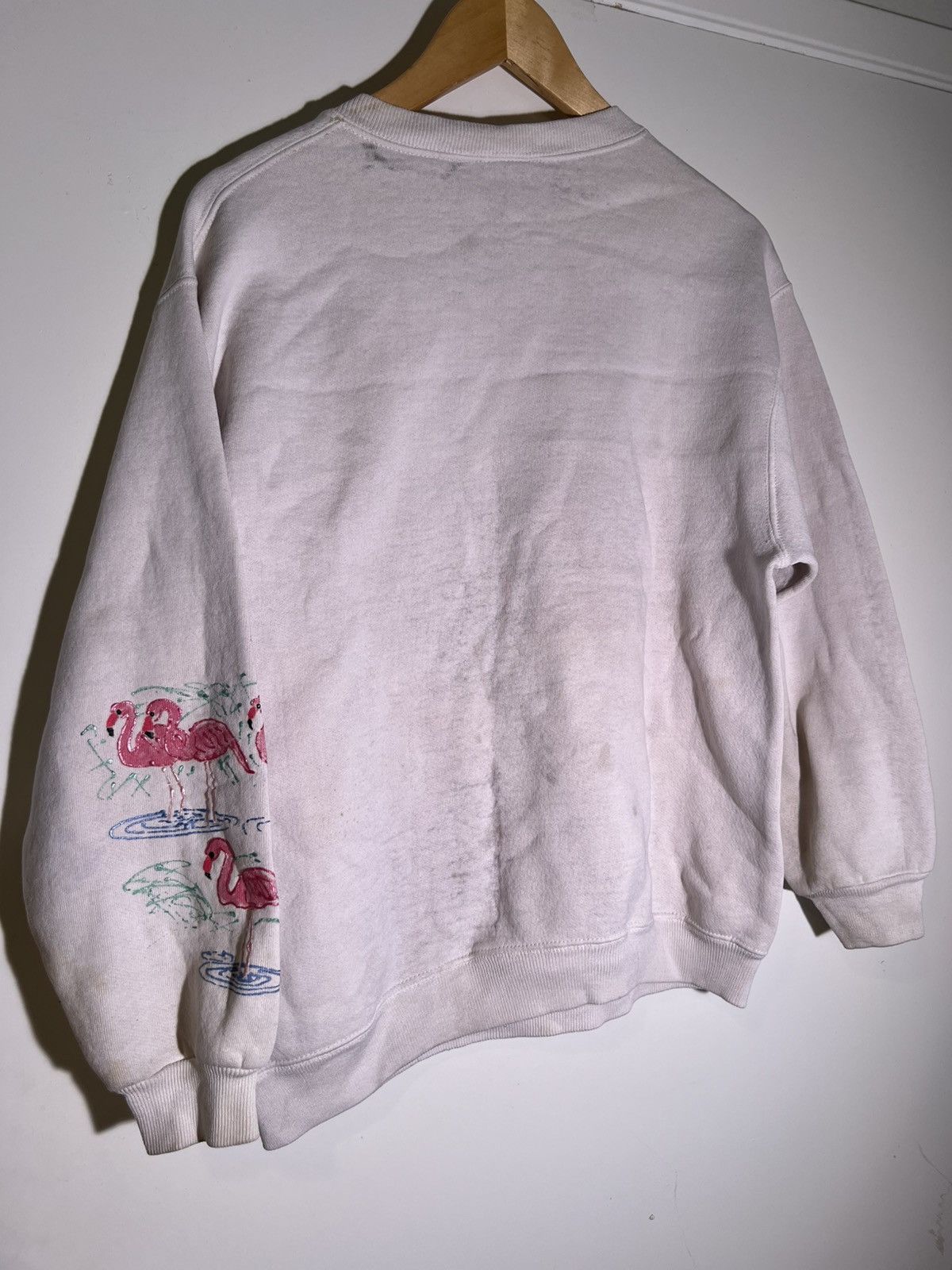 Vintage 90’s 2000’s Y2K Vintage Flamingo Distressed Retro Sweater Size US M / EU 48-50 / 2 - 2 Thumbnail