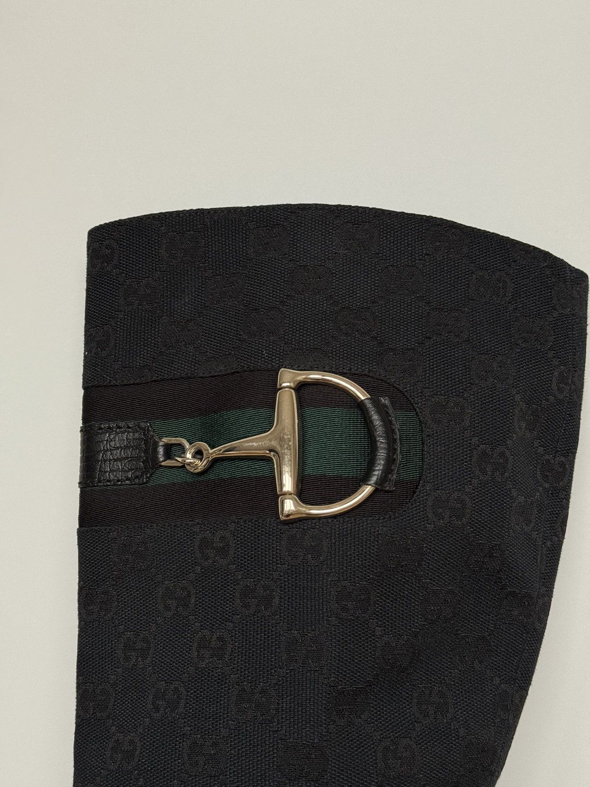 Gucci Gucci Black Canvas Monogram GG Horsebit Riding Boots Size US 10 / IT 40 - 3 Thumbnail