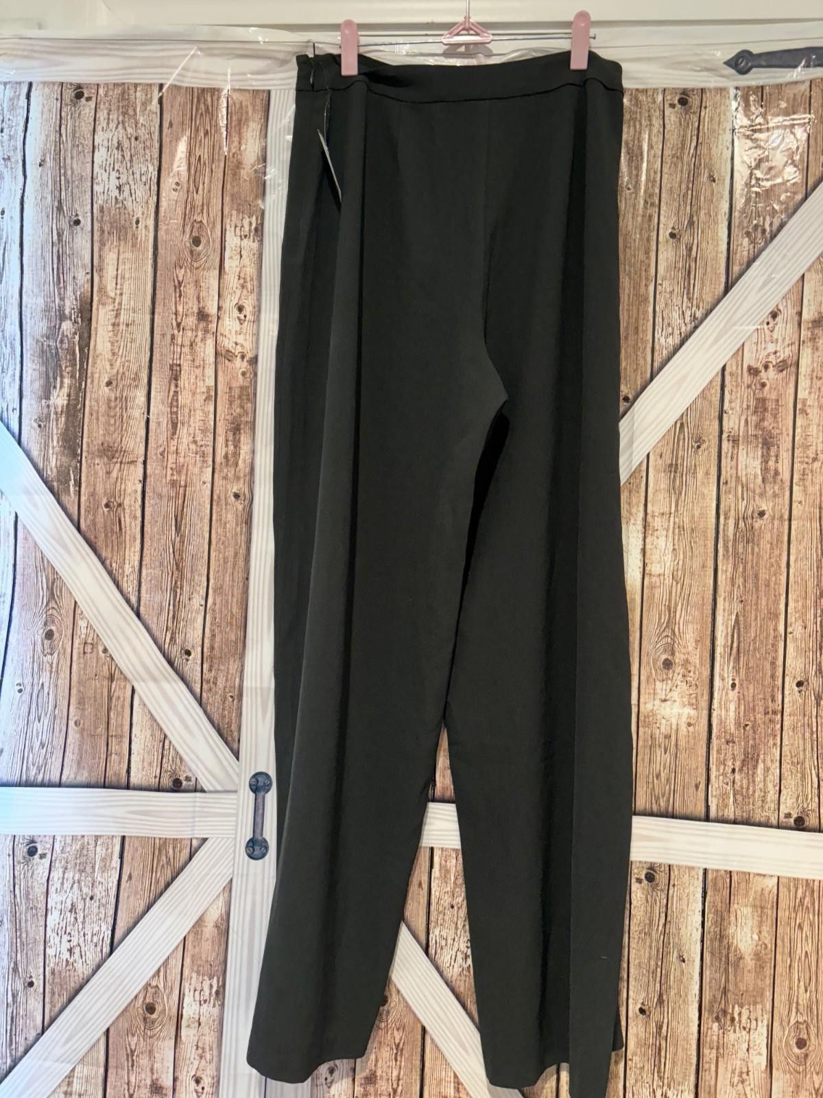 Halston III Womens dark olive green/grey Halston dress pants sz L #310 Size 36" / US 14 / IT 50 - 2 Thumbnail