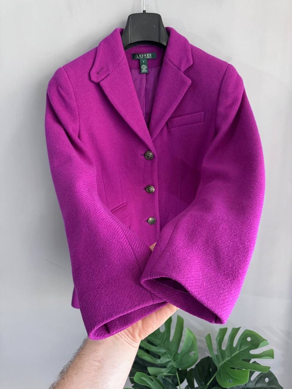 Ralph Lauren Lauren Ralph Lauren Women's Purple Tweed Wool Blazer, US 4 Size XS / US 0-2 / IT 36-38 - 8 Thumbnail