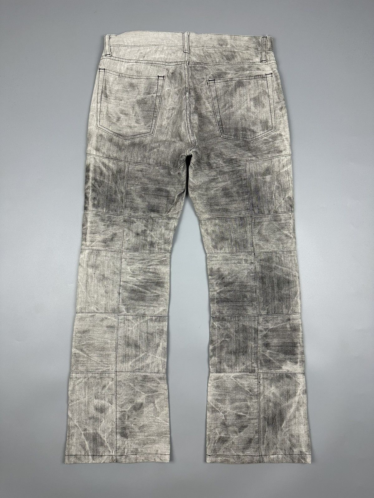 If Six Was Nine × Le Grande Bleu (L.G.B.) 🔥Sick🔥Vintage Rupert Smoke Checkered Patchwork Flared Design Size US 31 - 2 Thumbnail