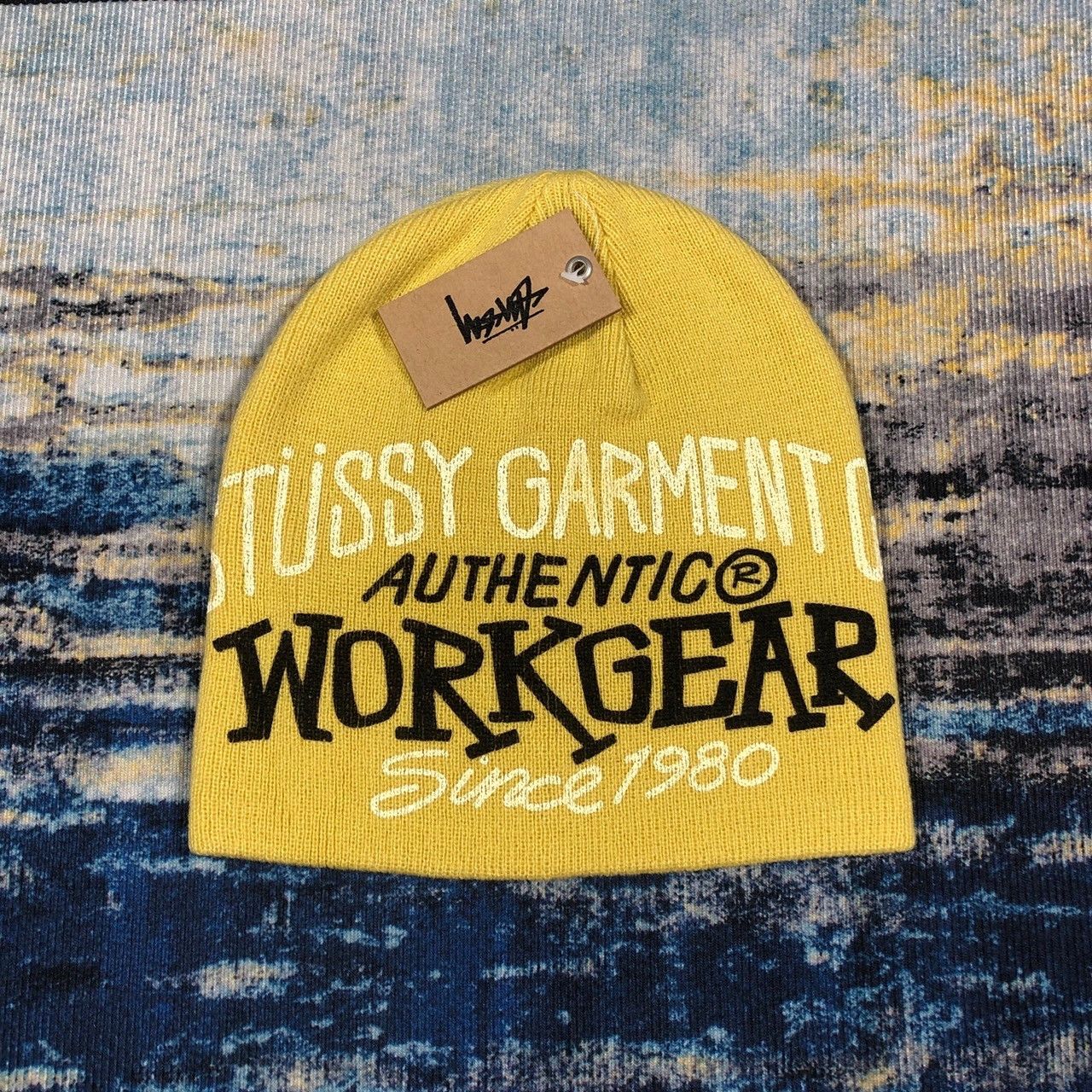 Stussy CUFF BEANIE WORKGEAR SPRAY LIME ☆23AW☆Stussy CUFF BEANIE