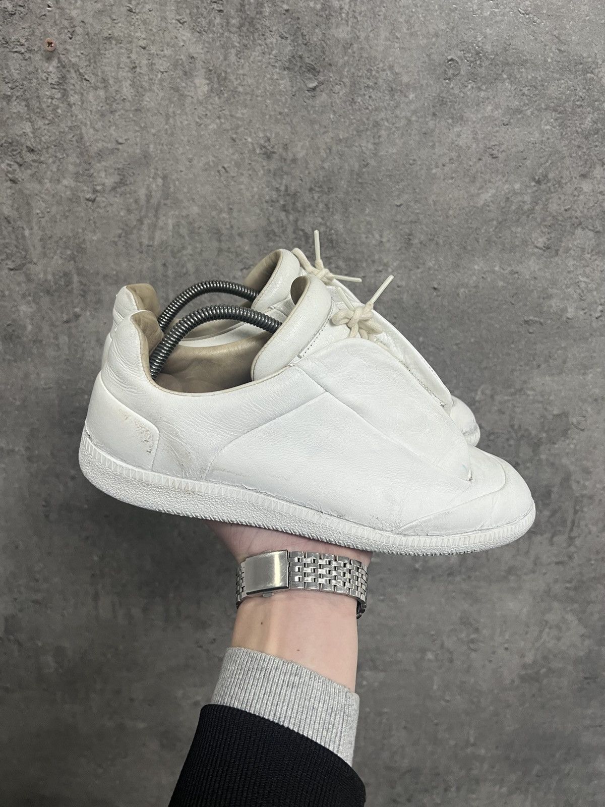 8*9様 Maison Margiela Artist Low Shoes 40 Maison Martin Margiela 'Future' White Low Top Leather Trainer