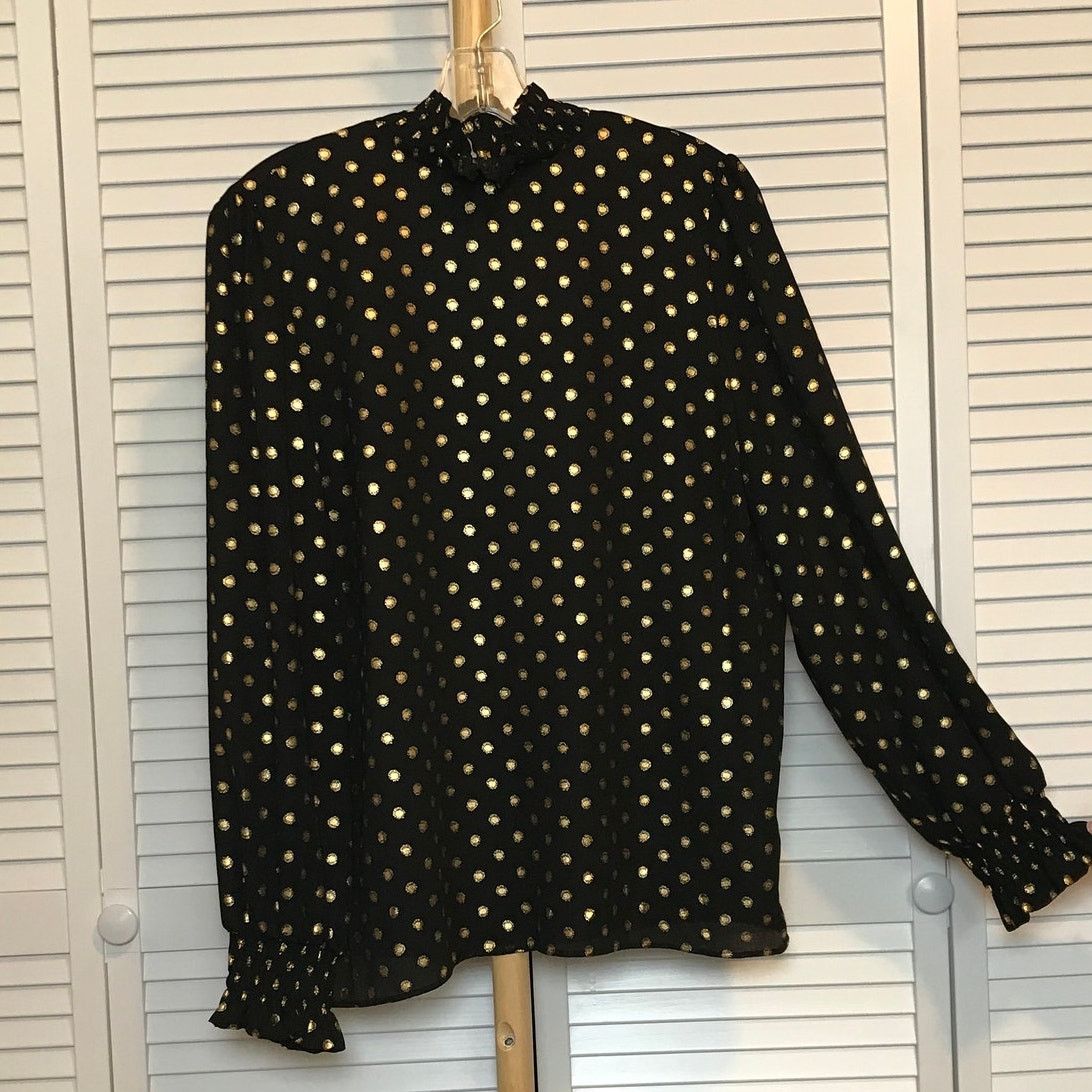 Worthington Worthington Polka Dots High Neck Long Sleeves Blouse L Size L / US 10 / IT 46 - 2 Thumbnail