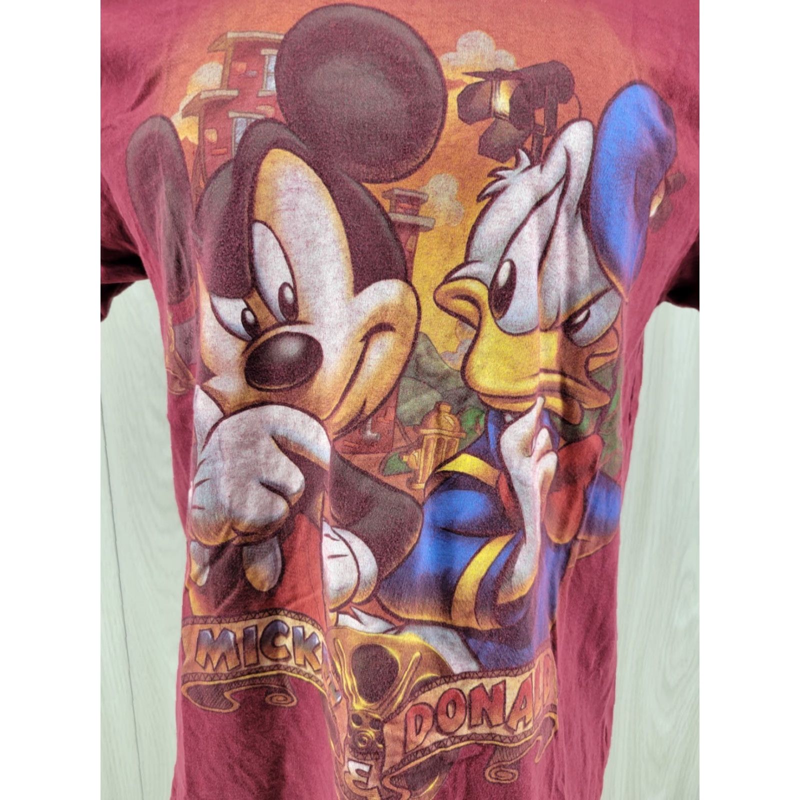 Disney Disney Studio Collection T-Shirt Mickey & Donald Short Sleeve Maroon L Men's Shirt Size US L / EU 52-54 / 3 - 2 Thumbnail